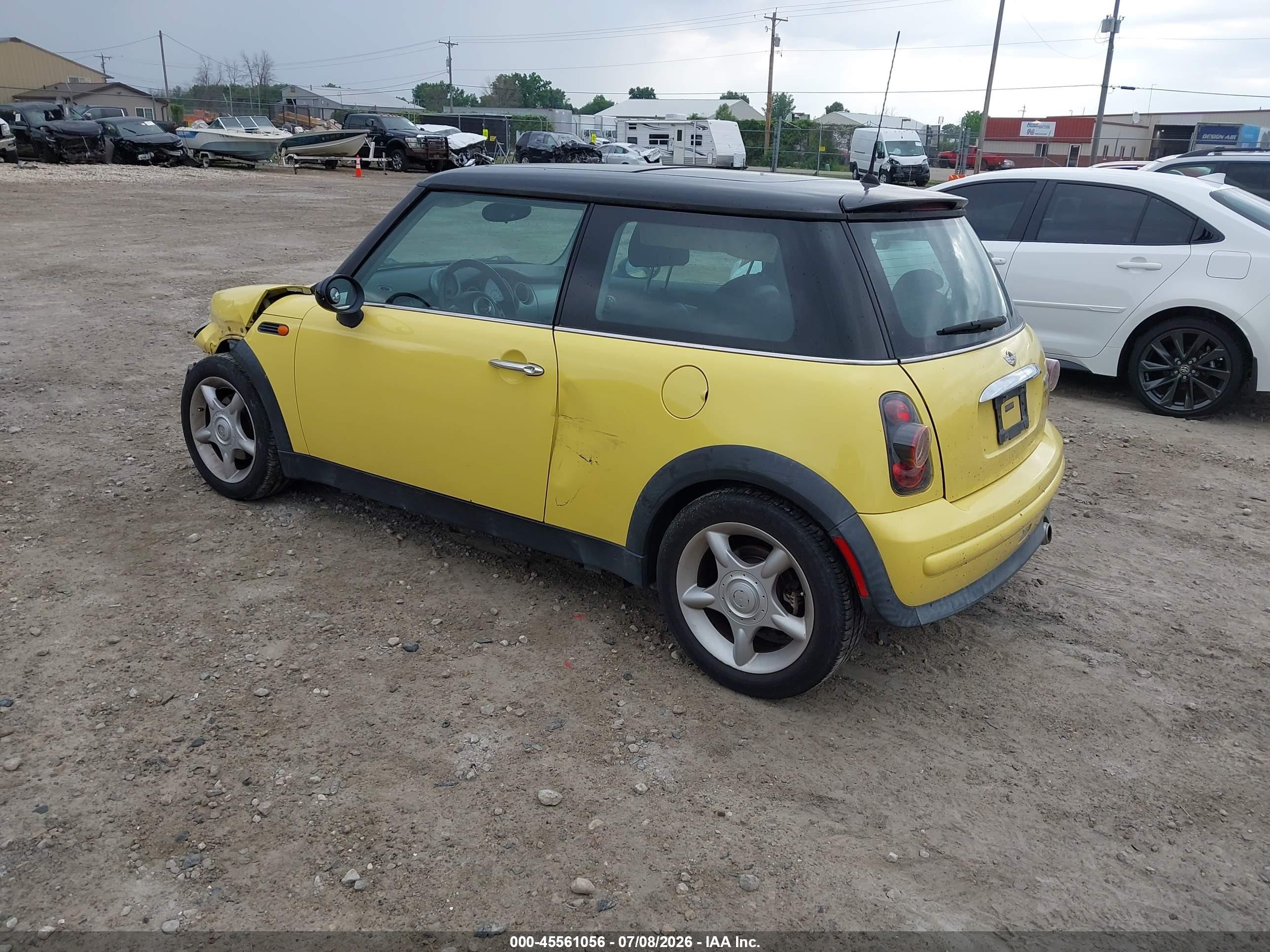 2003 Mini Cooper   Yellow vin: WMWRC33413TC45519