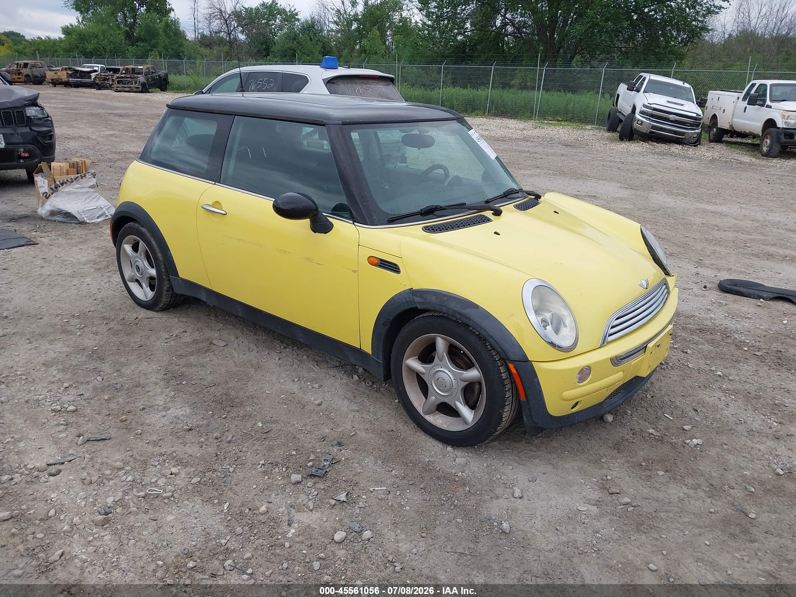 2003 Mini Cooper   Yellow vin: WMWRC33413TC45519