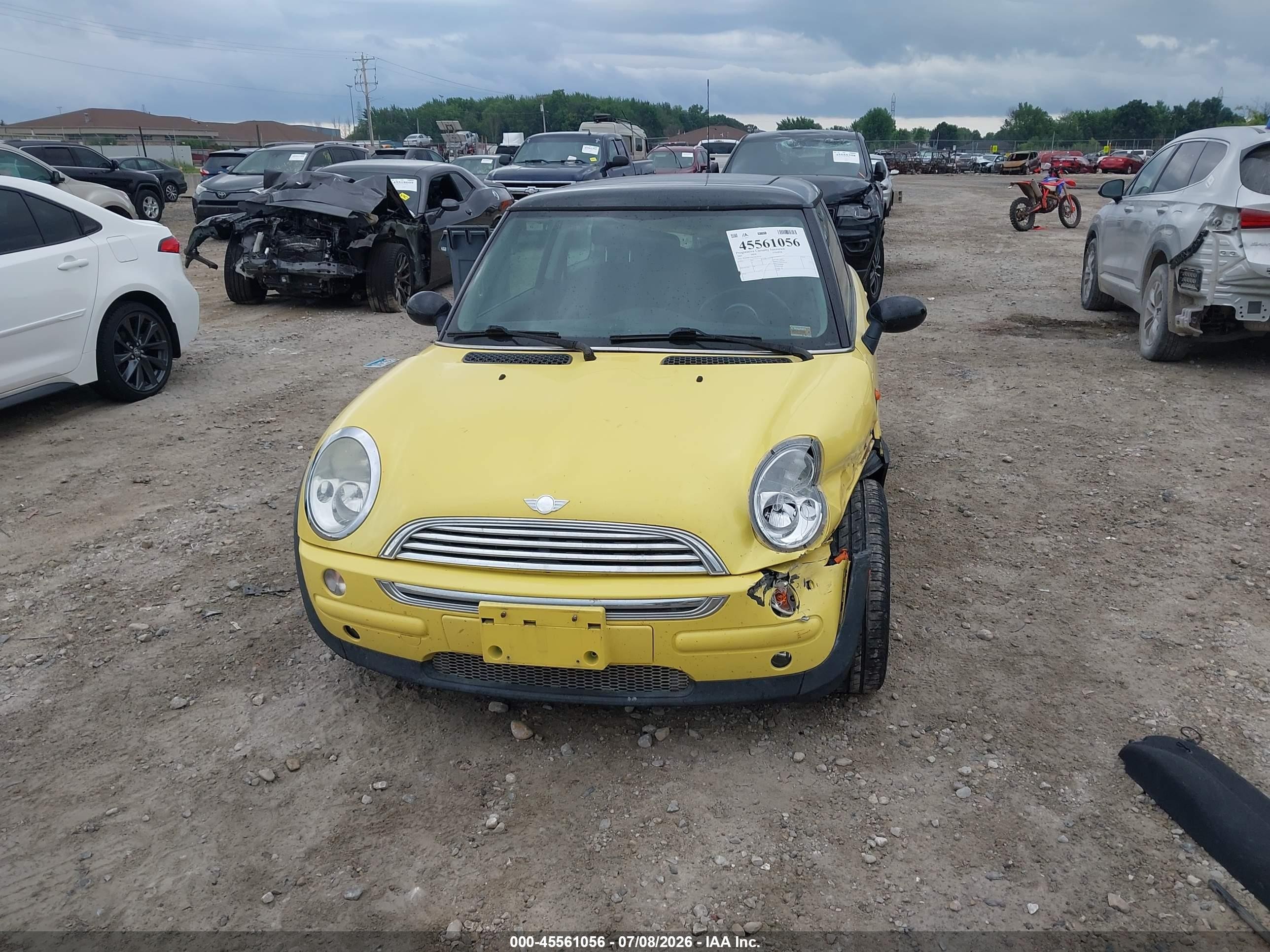 2003 Mini Cooper   Yellow vin: WMWRC33413TC45519