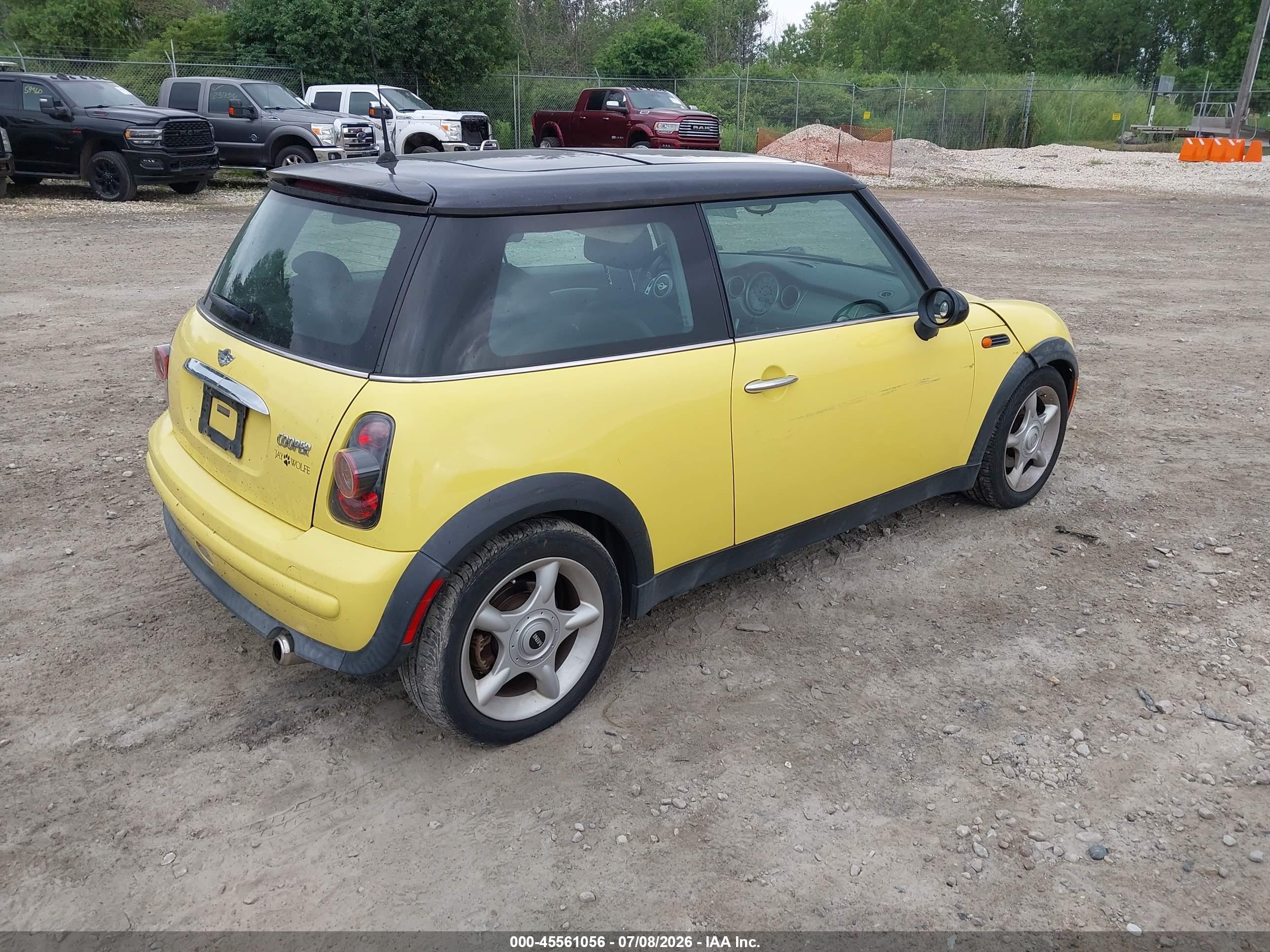 2003 Mini Cooper   Yellow vin: WMWRC33413TC45519