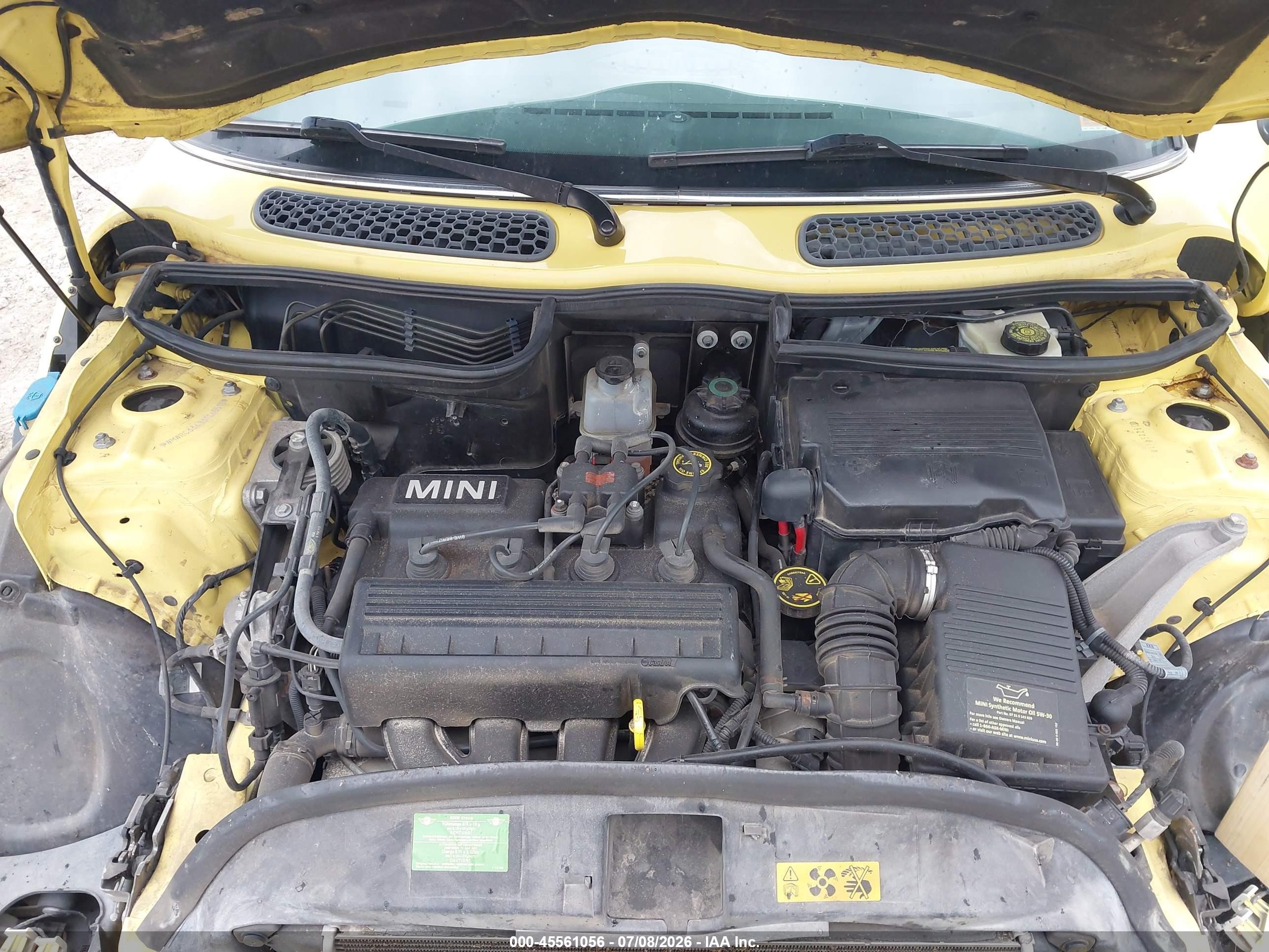 2003 Mini Cooper   Yellow vin: WMWRC33413TC45519