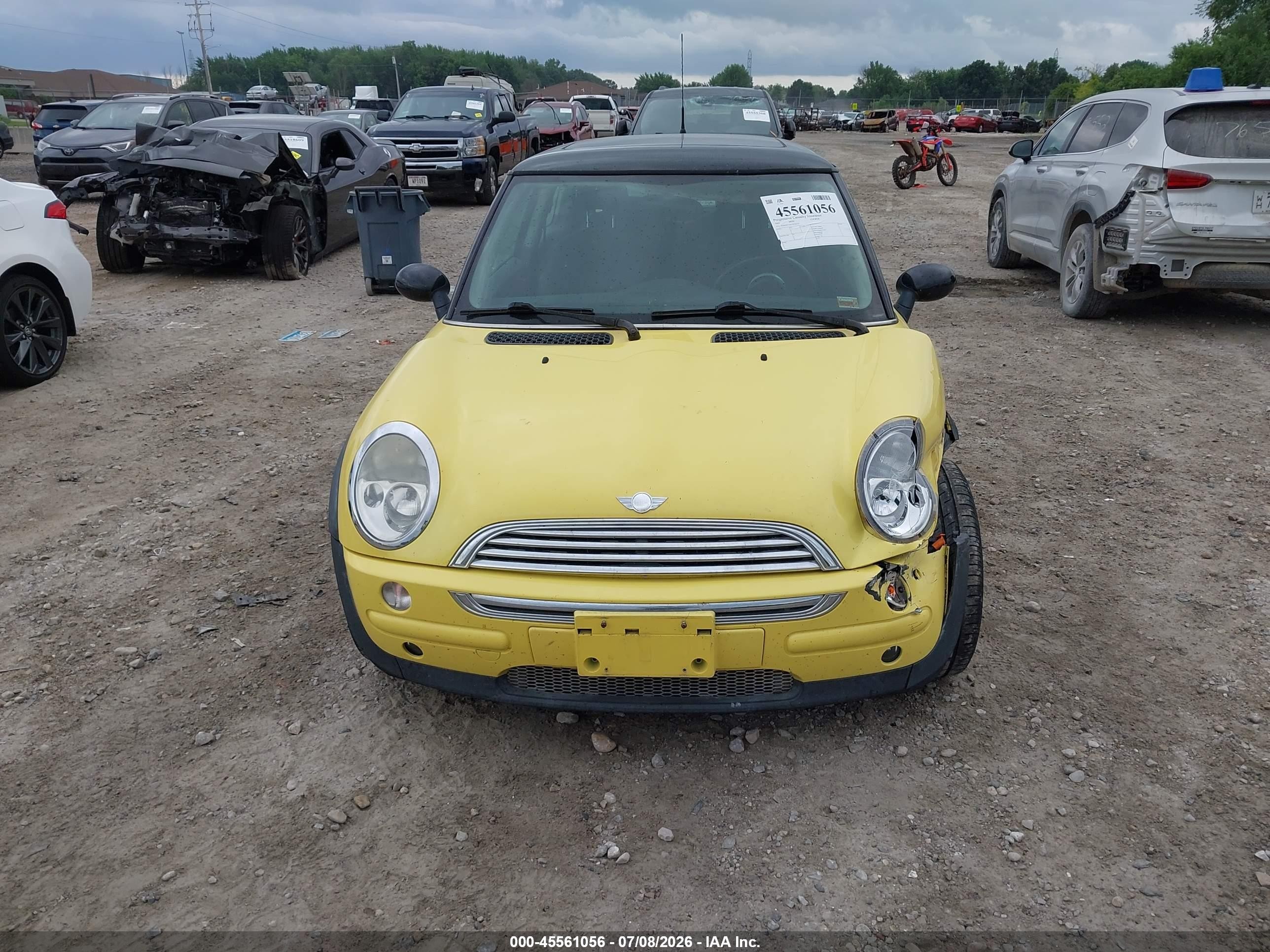 2003 Mini Cooper   Yellow vin: WMWRC33413TC45519