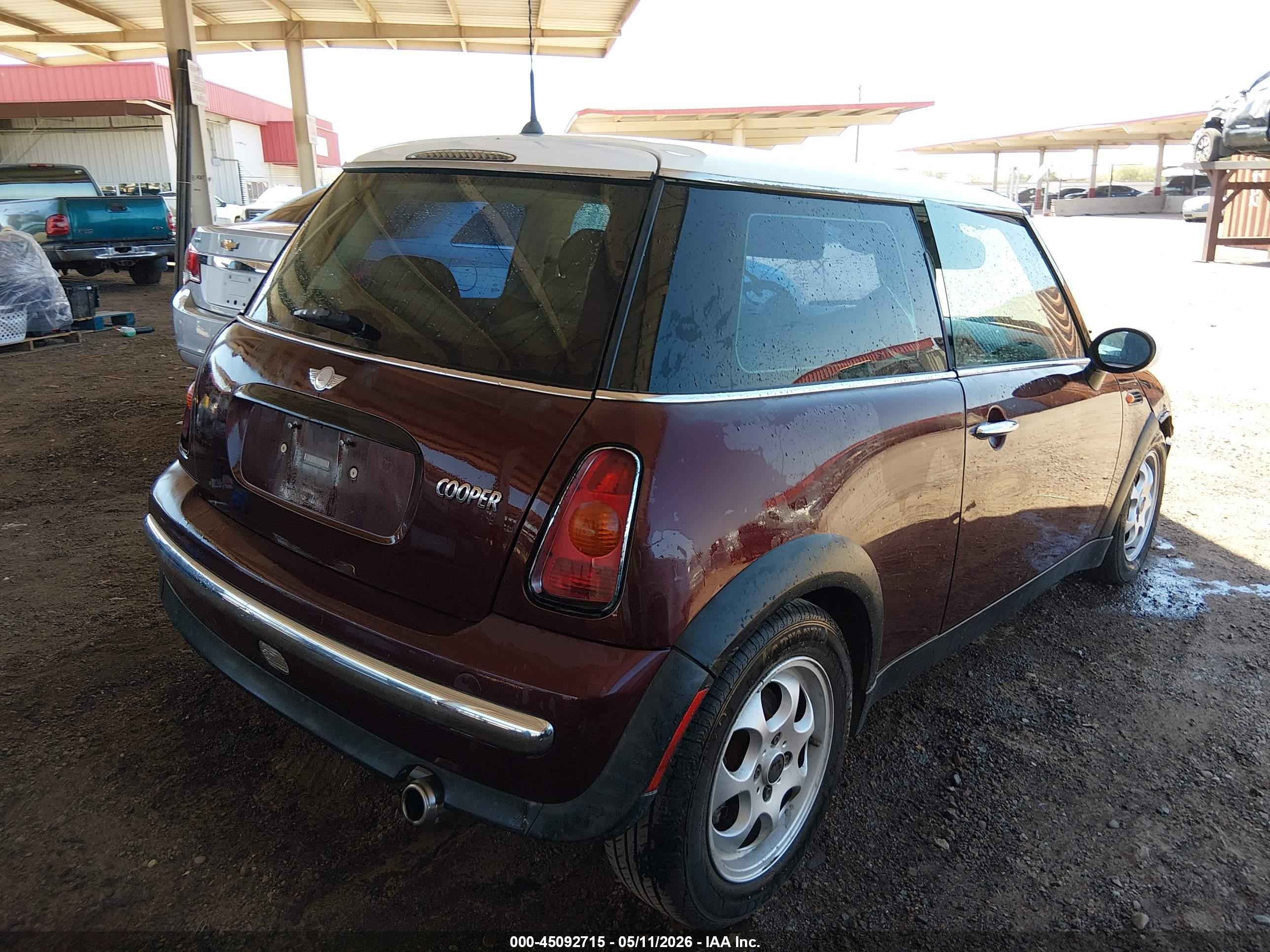 2003 Mini Cooper   Maroon vin: WMWRC33473TE14555
