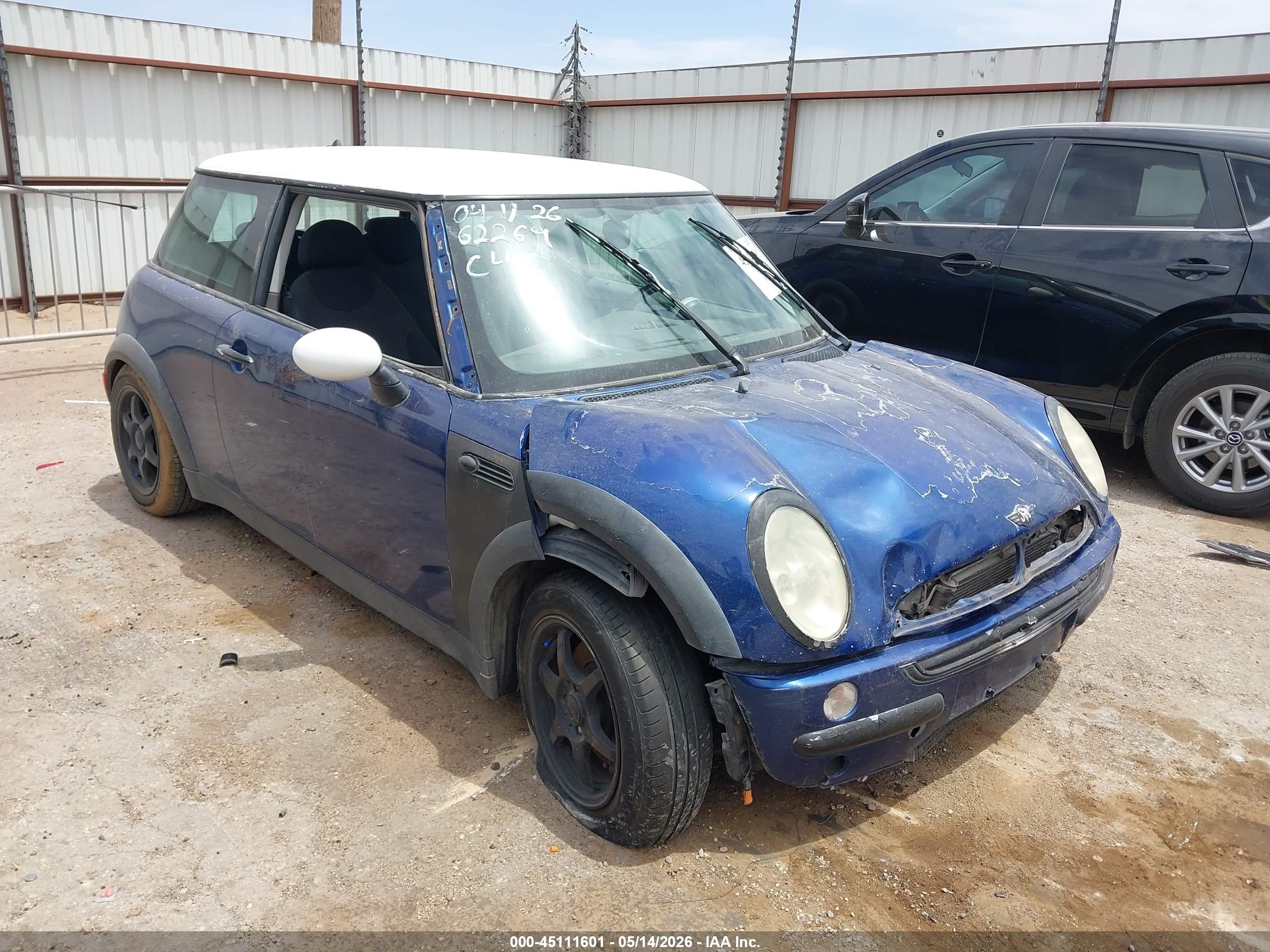 2004 Mini Cooper   Blue vin: WMWRC334X4TJ57258