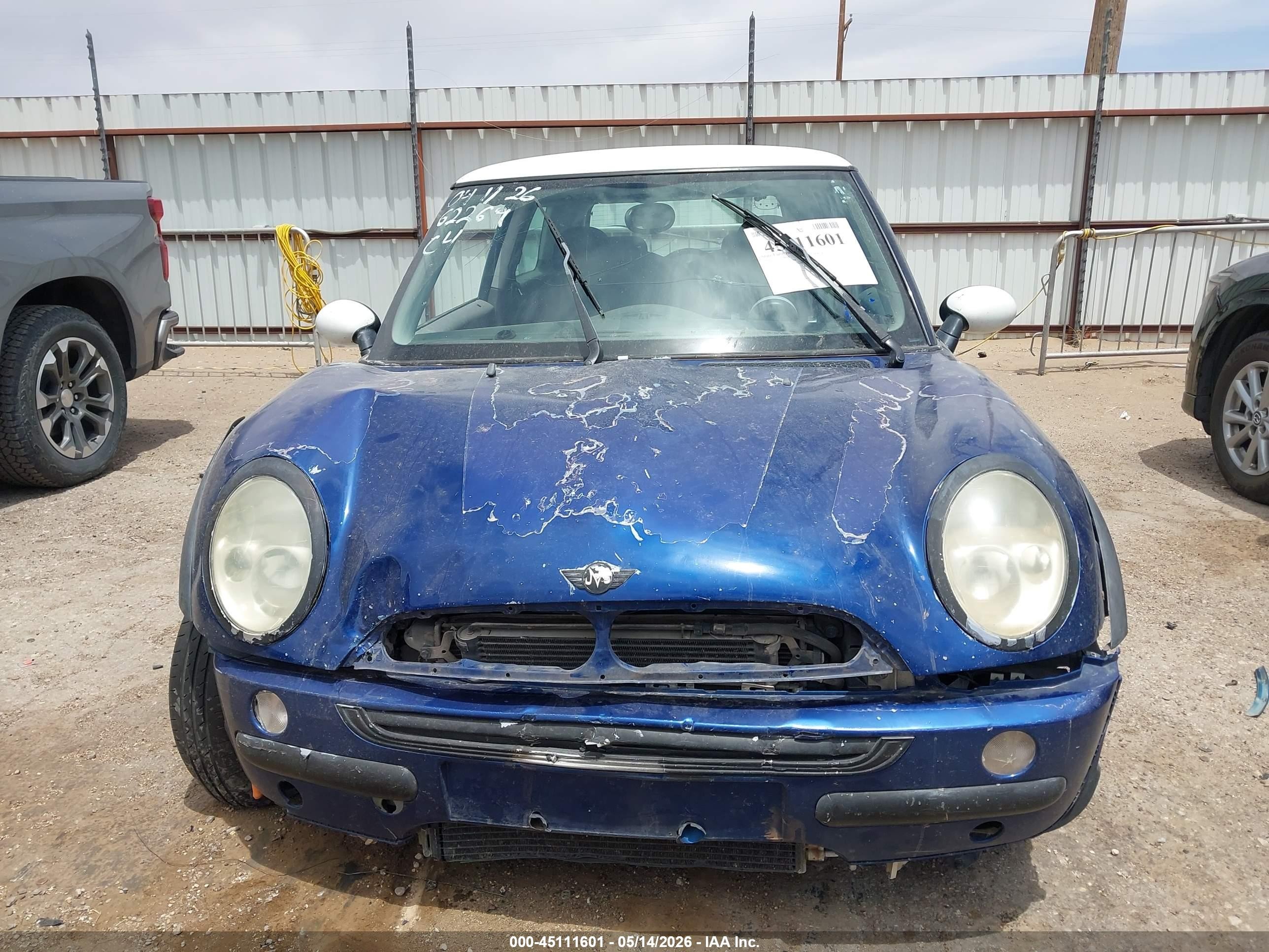 2004 Mini Cooper Blue vin: WMWRC334X4TJ57258