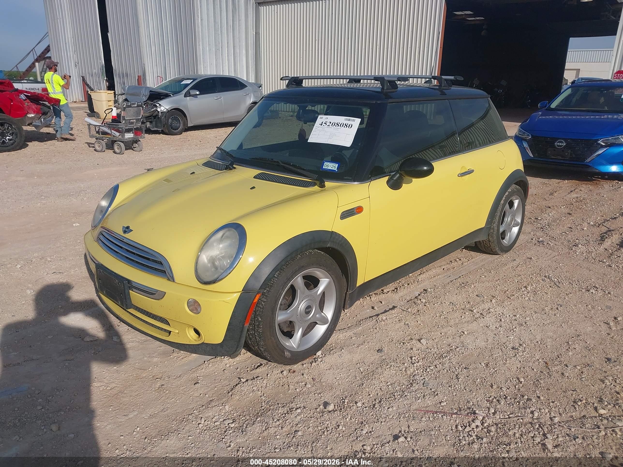 2005 Mini Cooper   Yellow vin: WMWRC33505TK61557