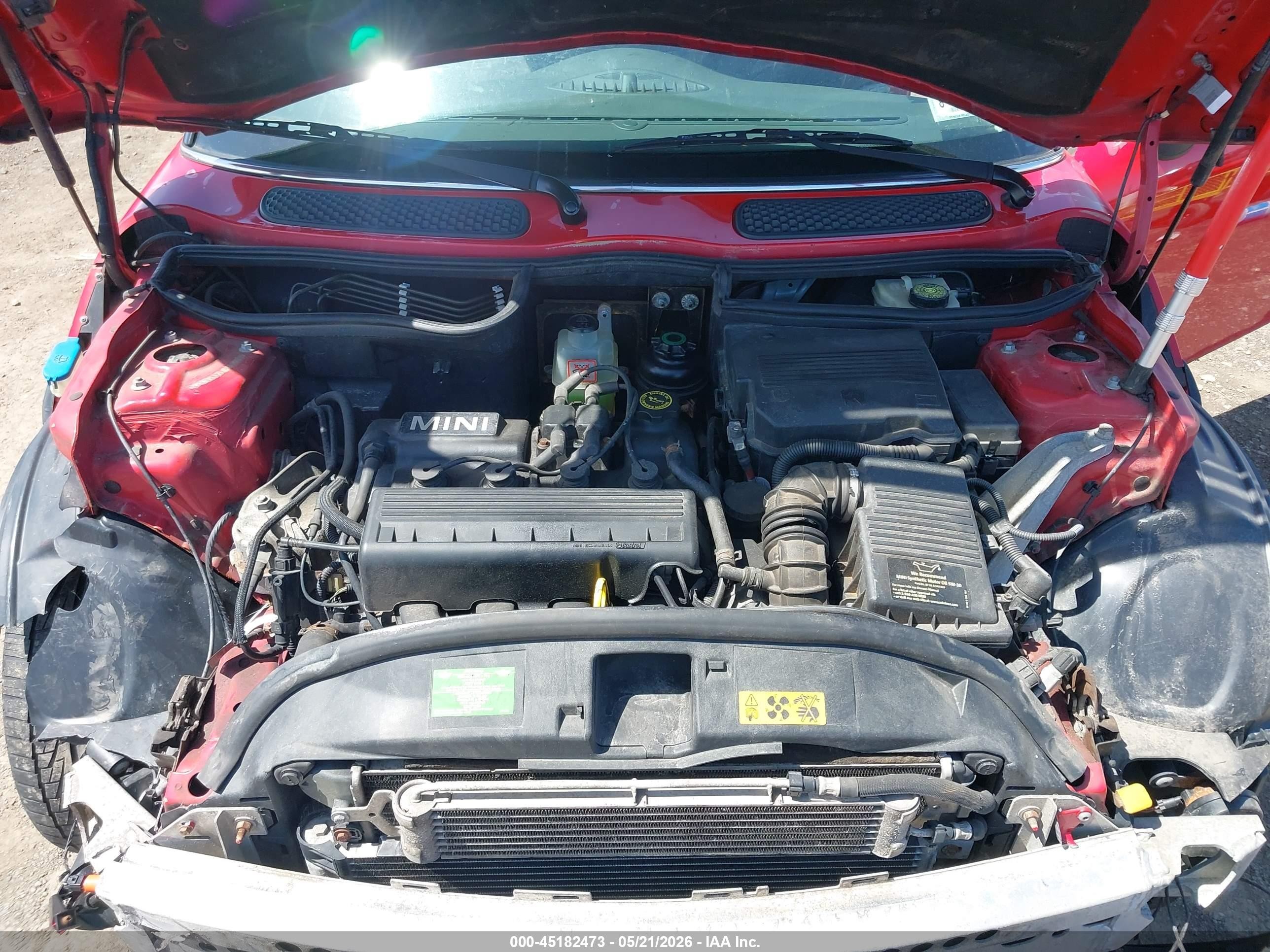 2006 Mini Cooper   Red vin: WMWRC33516TK17889