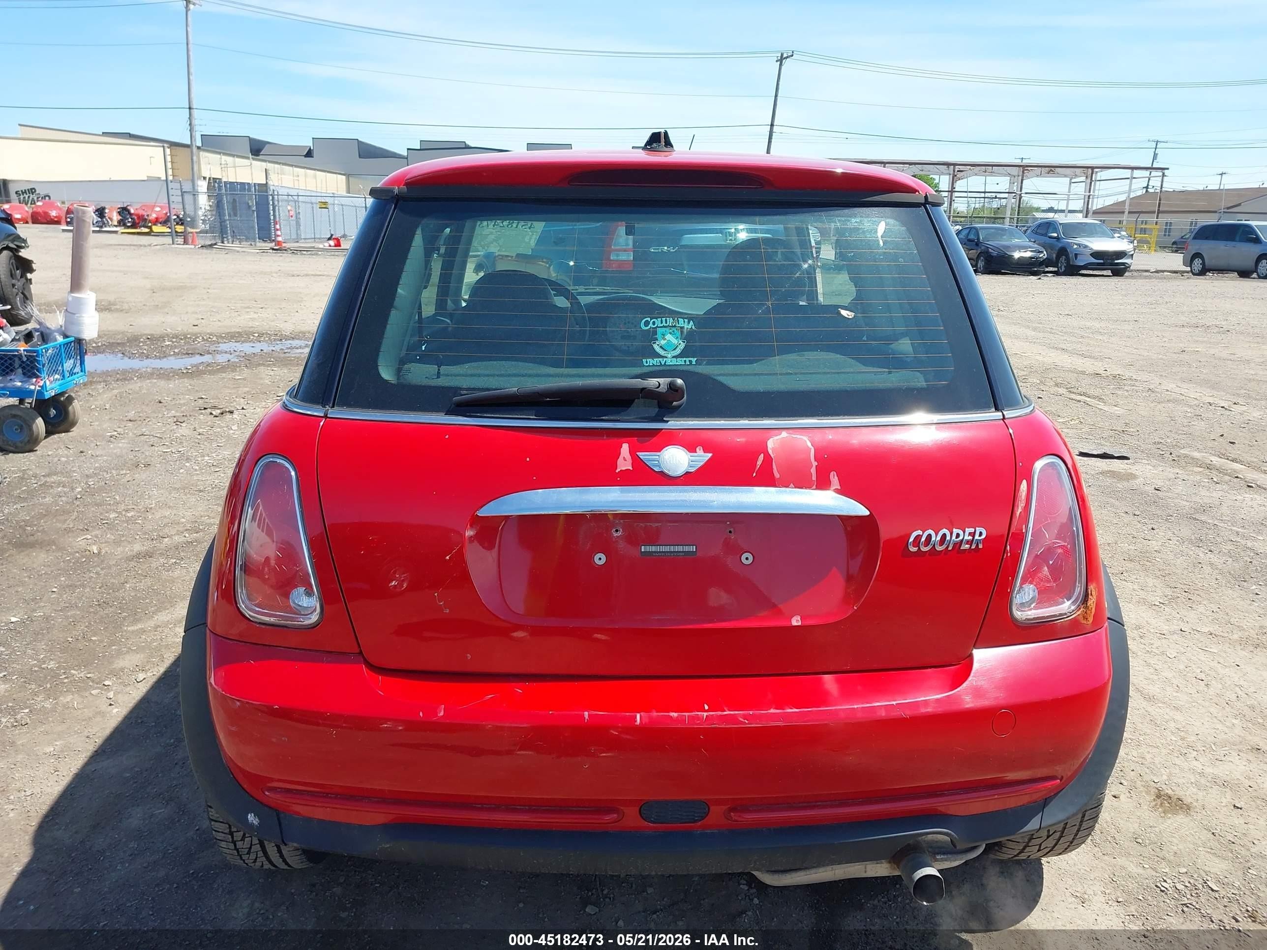 2006 Mini Cooper   Red vin: WMWRC33516TK17889
