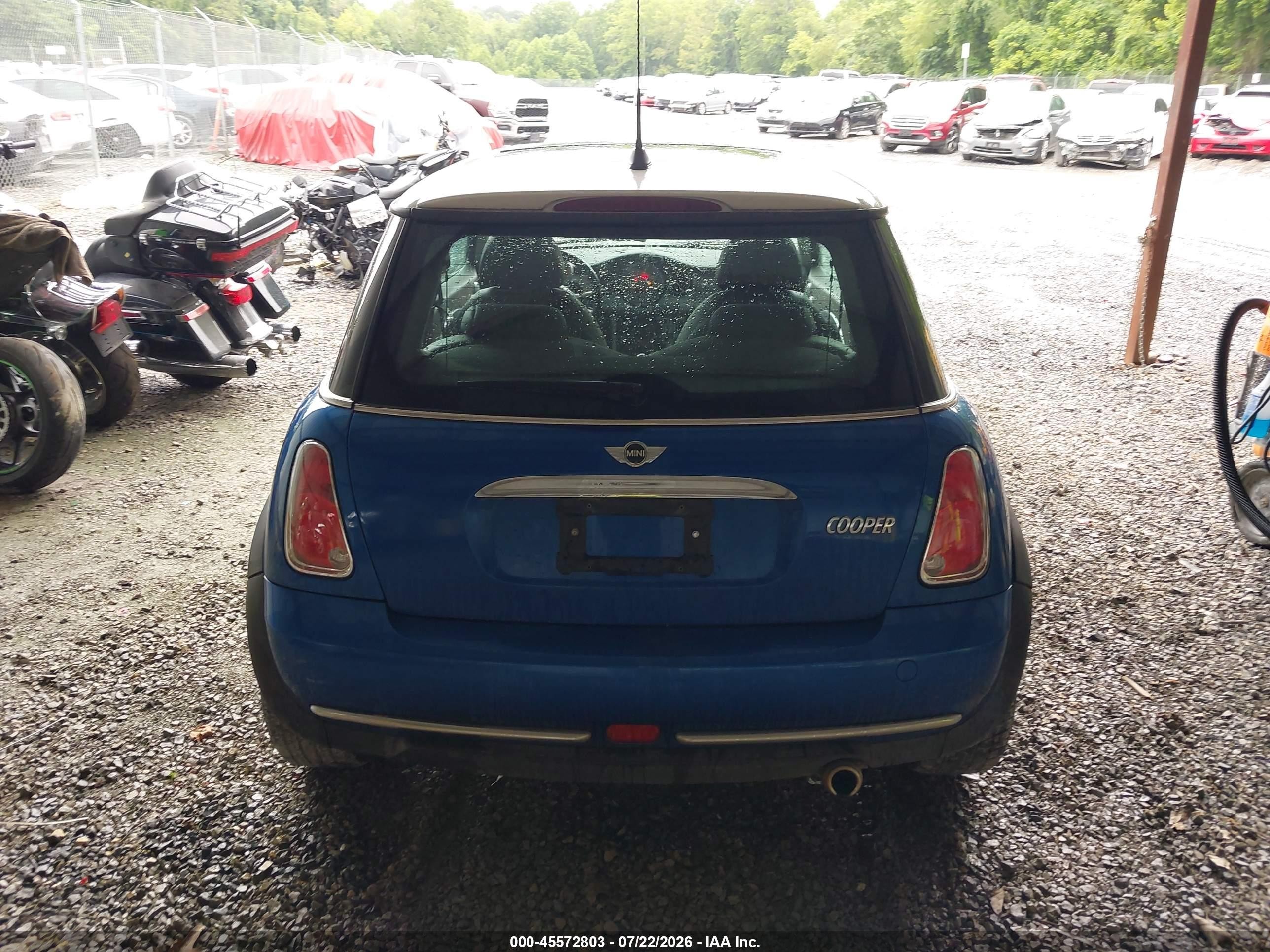 2005 Mini Cooper   Blue vin: WMWRC33545TK61061