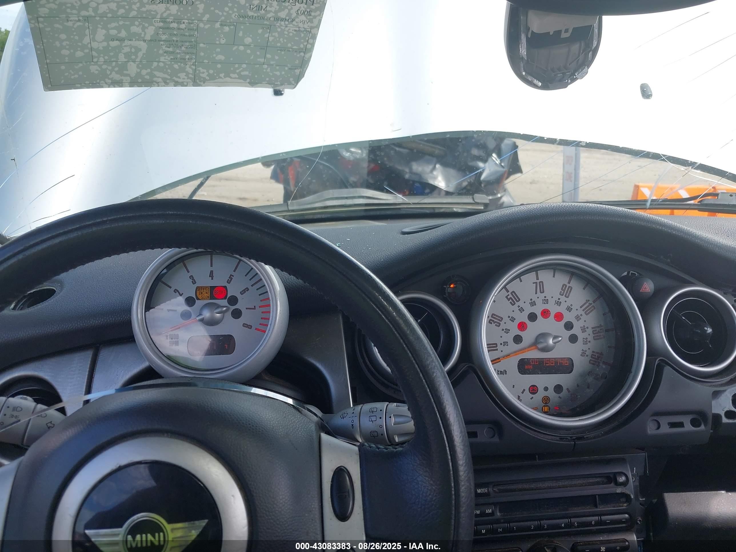 2002 Mini Cooper S   Silver vin: WMWRE33402TD56605