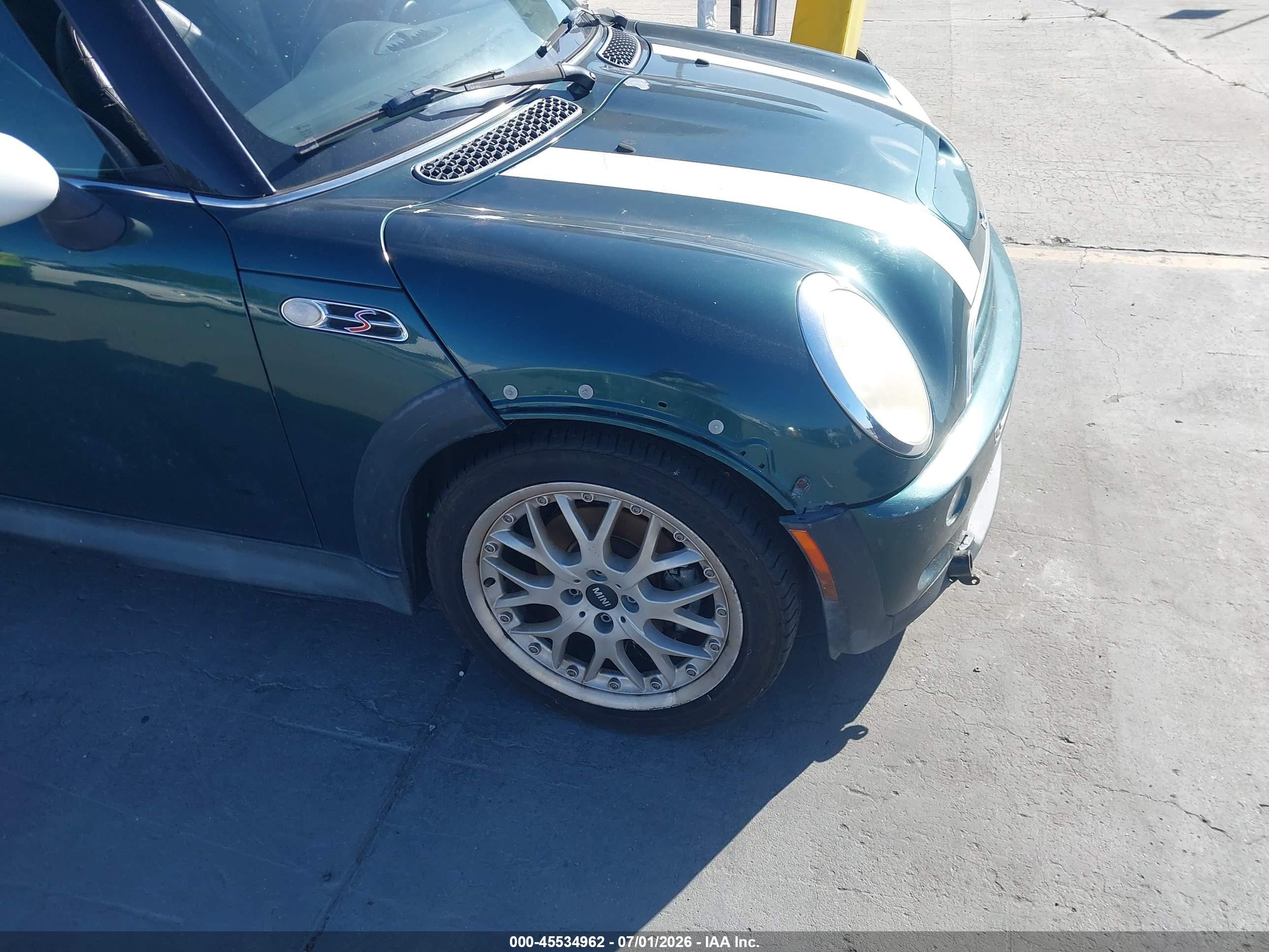 2003 Mini Cooper S   Green vin: WMWRE33443TD60979