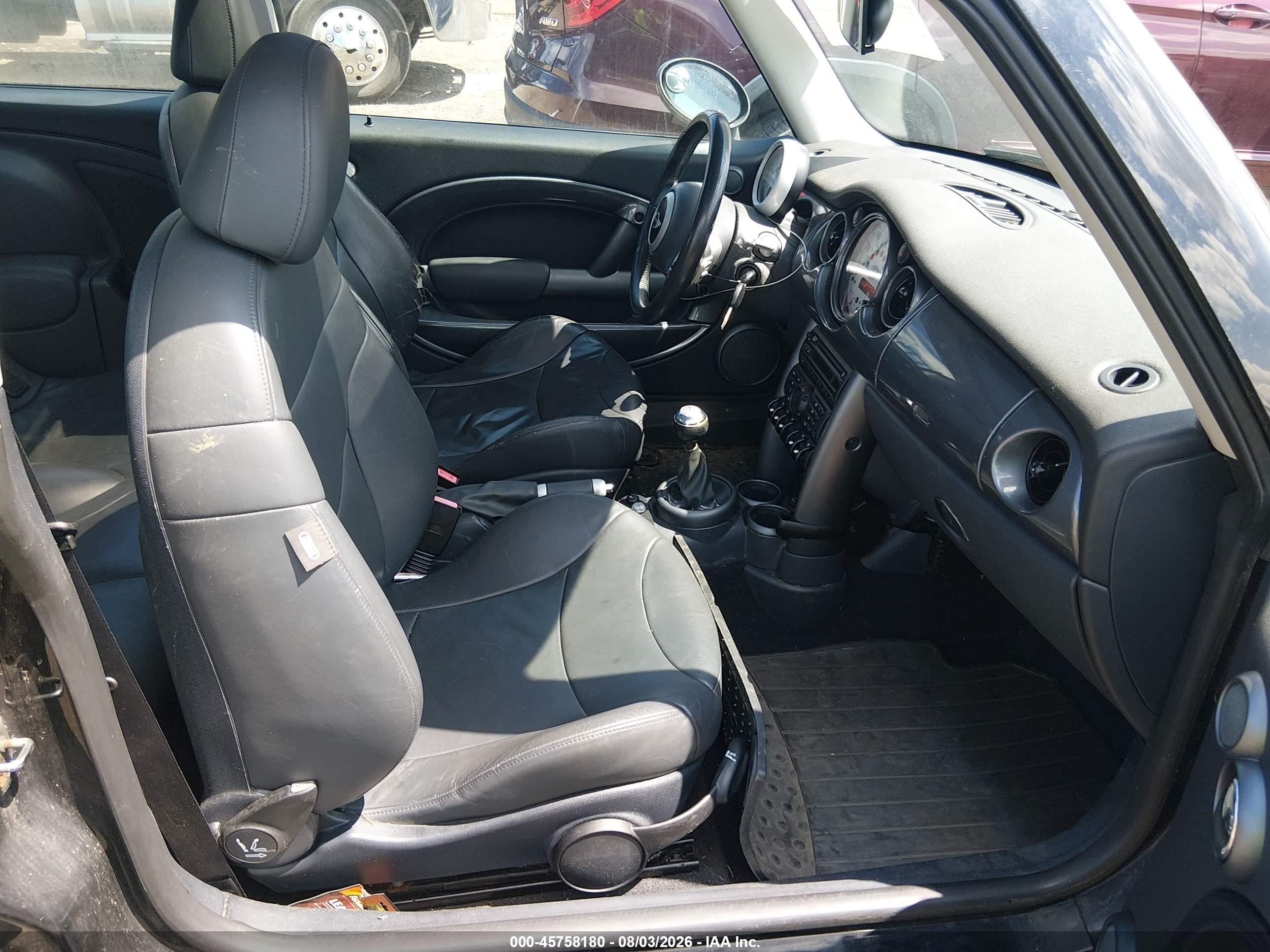2004 Mini Cooper S   Black vin: WMWRE334X4TD79442