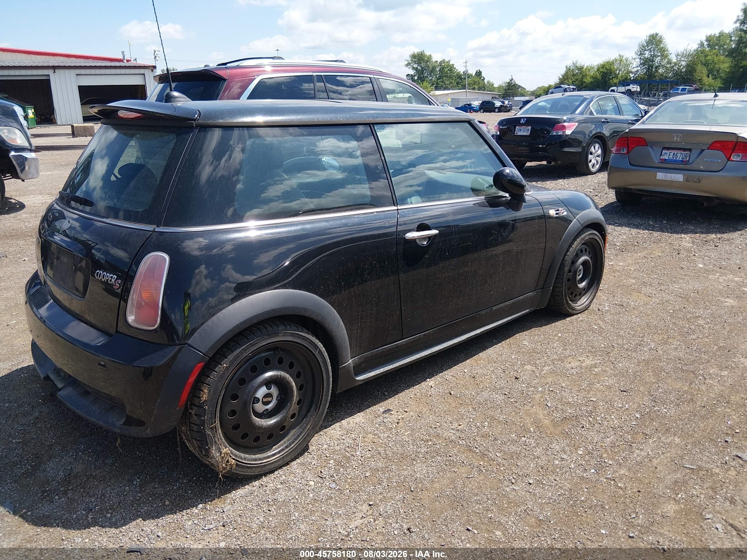2004 Mini Cooper S   Black vin: WMWRE334X4TD79442
