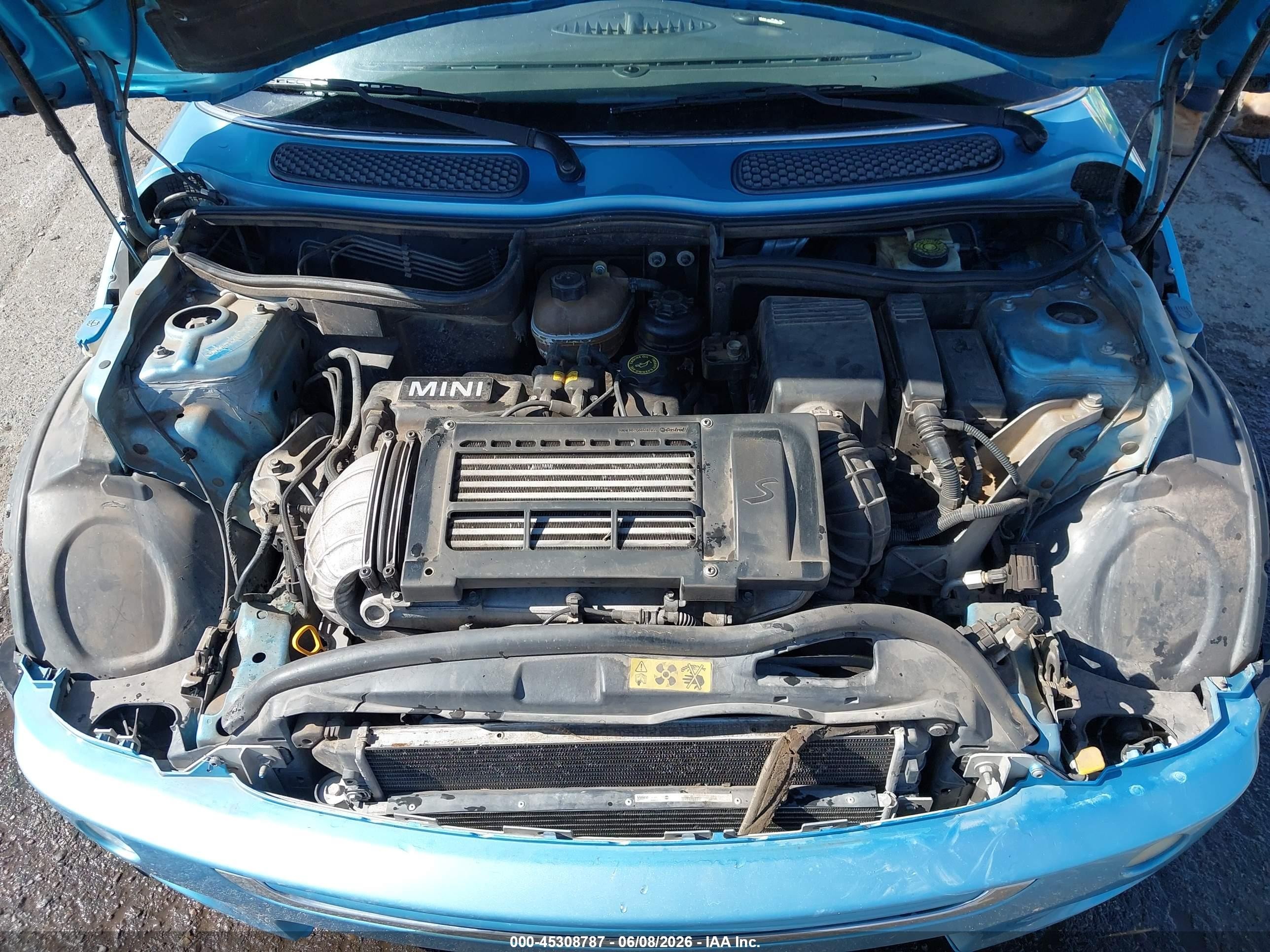 2005 Mini Cooper S   Blue vin: WMWRE33595TL14797