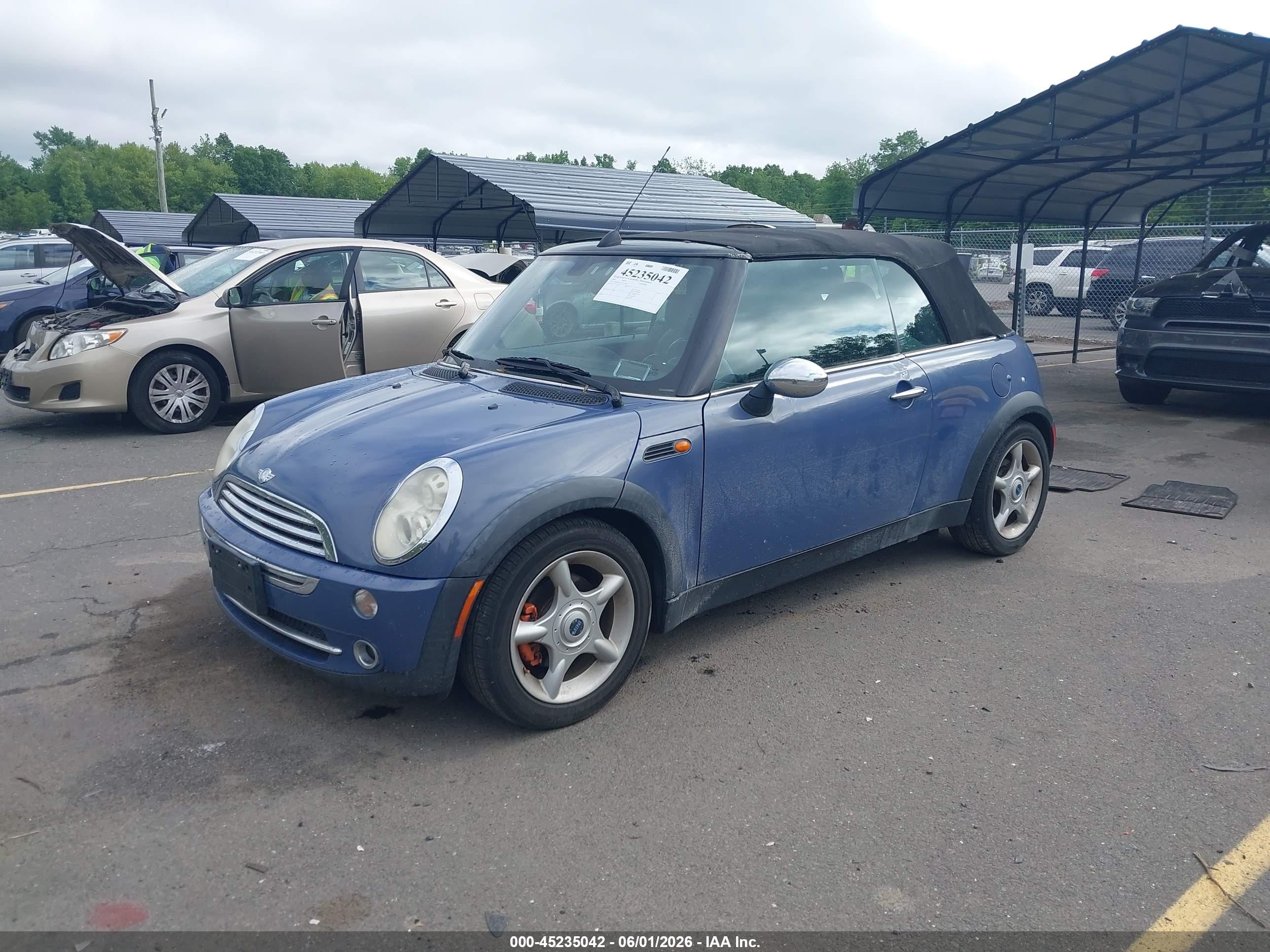 2005 Mini Cooper   Синий vin: WMWRF33455TG10987