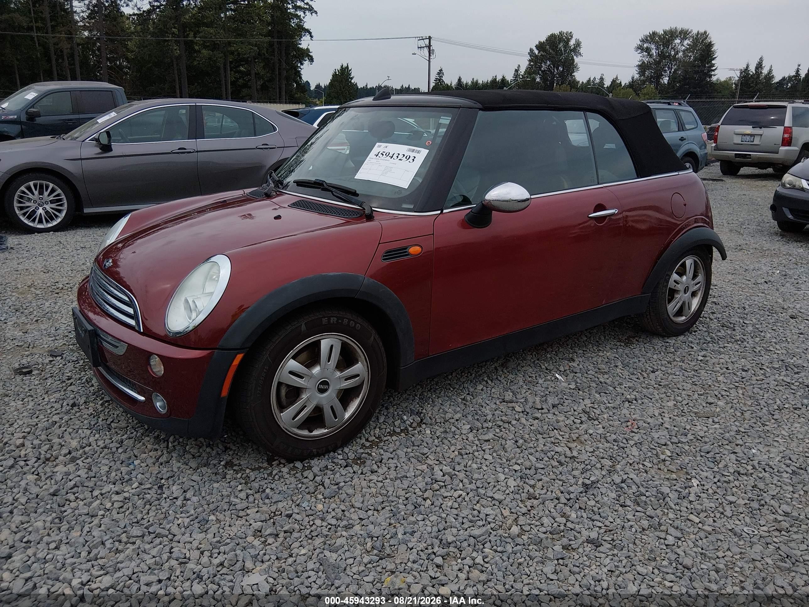 2007 Mini Cooper Maroon vin: WMWRF33587TG17296