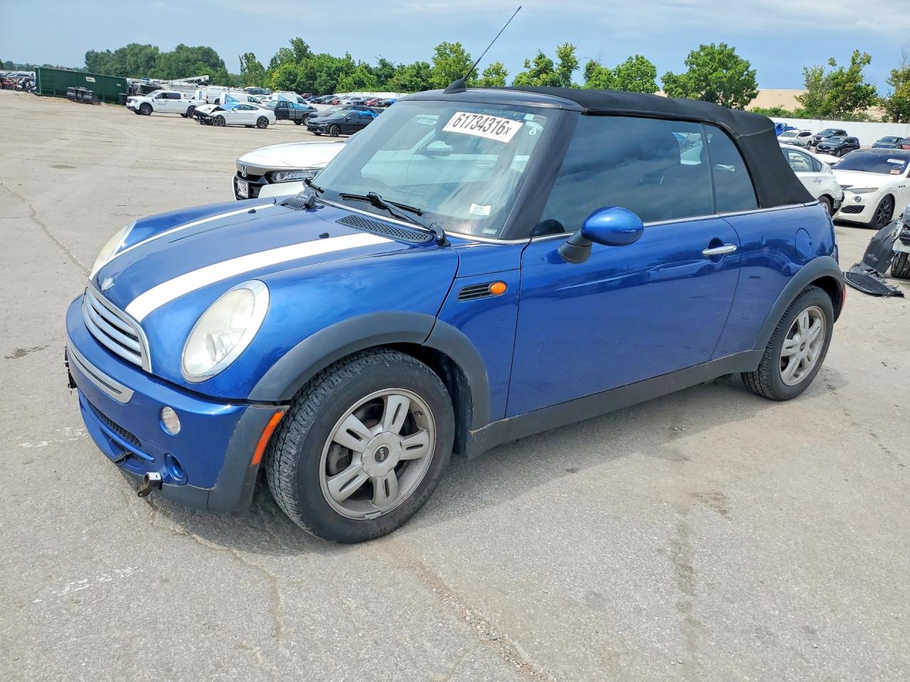 2008 Mini Cooper Синий vin: WMWRF33598TF68286