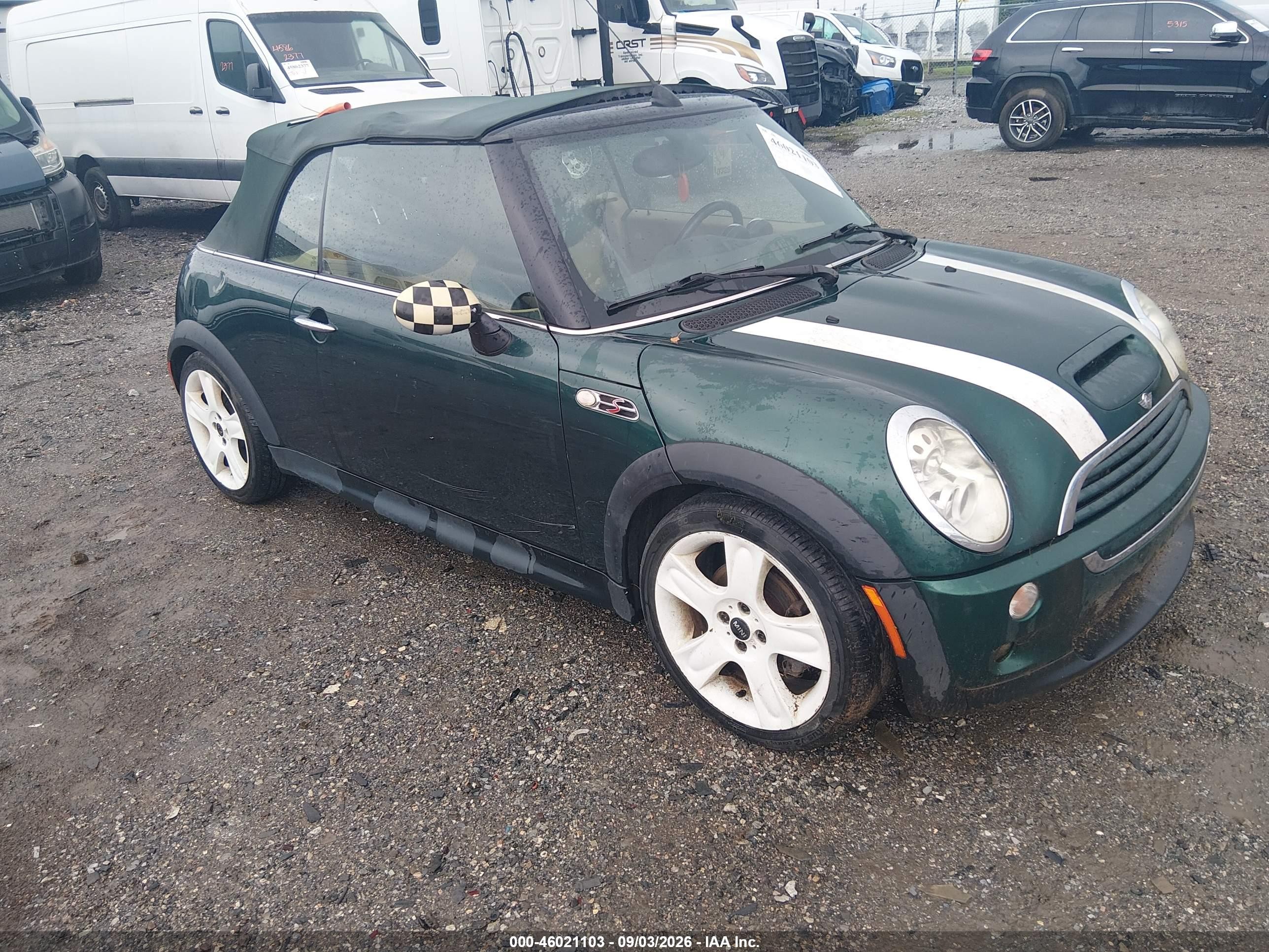 2005 Mini Cooper S   Зеленый vin: WMWRH33435TF80723