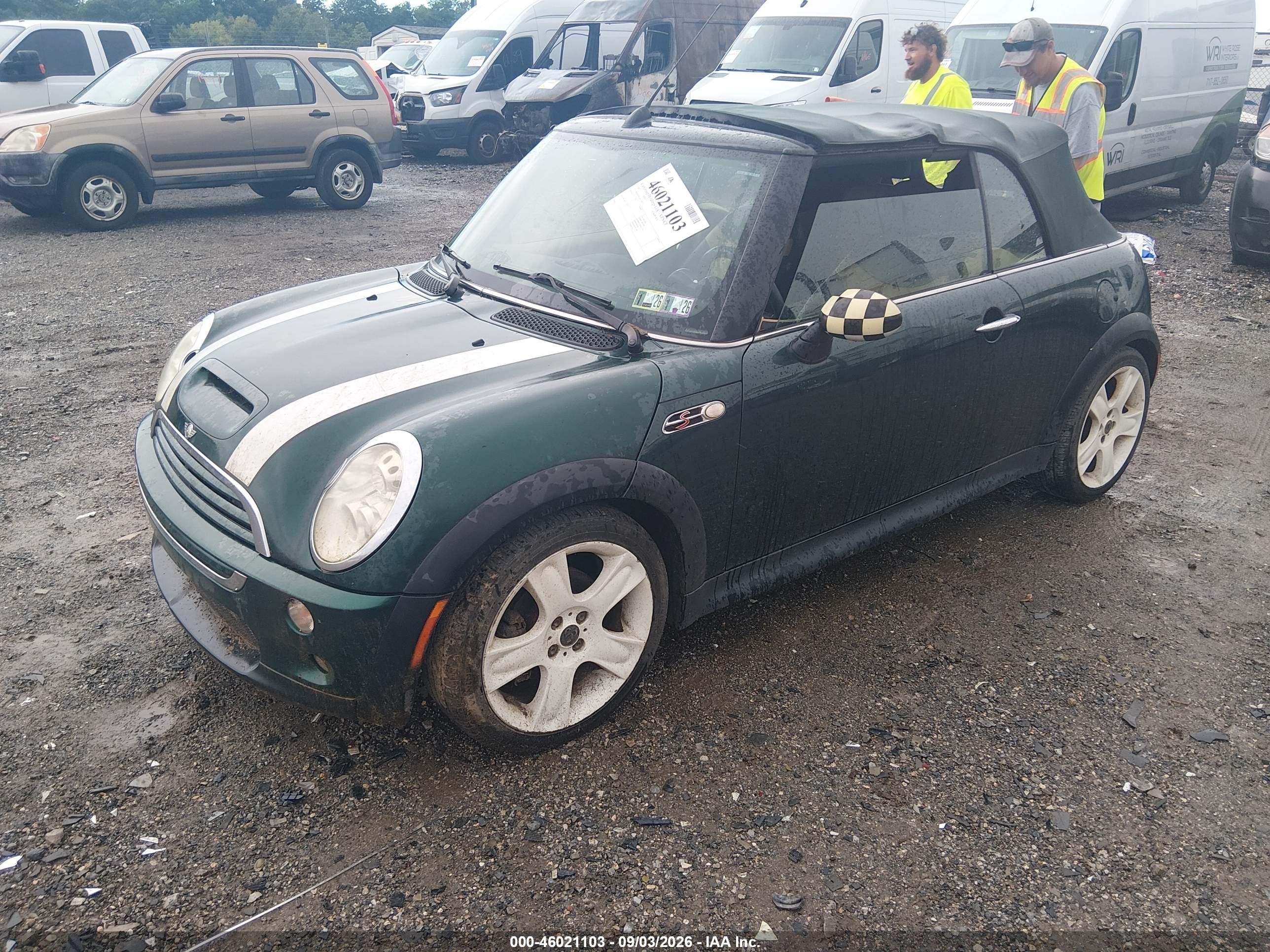 2005 Mini Cooper S   Зеленый vin: WMWRH33435TF80723