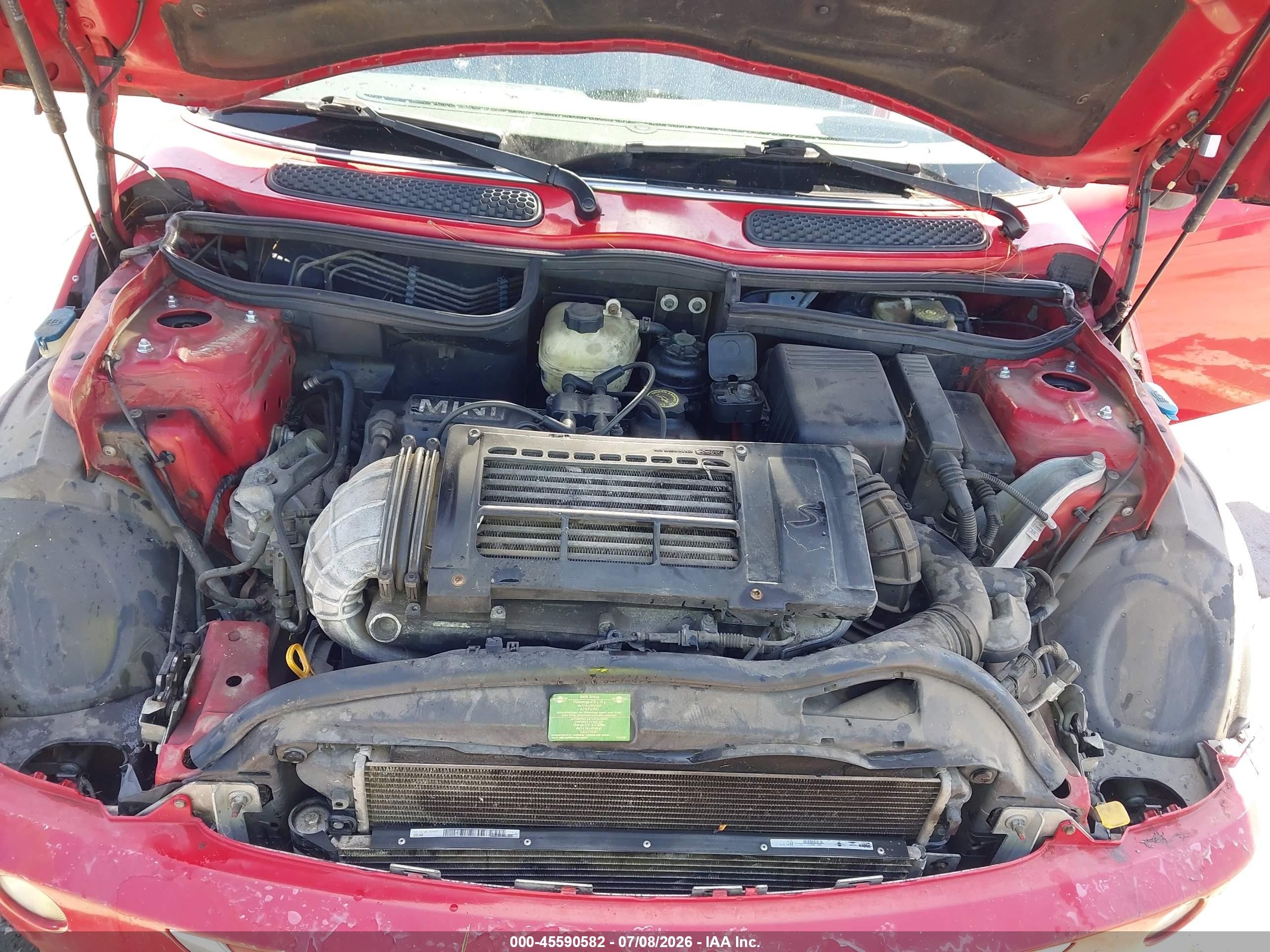 2007 Mini Cooper S   Red vin: WMWRH33587TJ43440