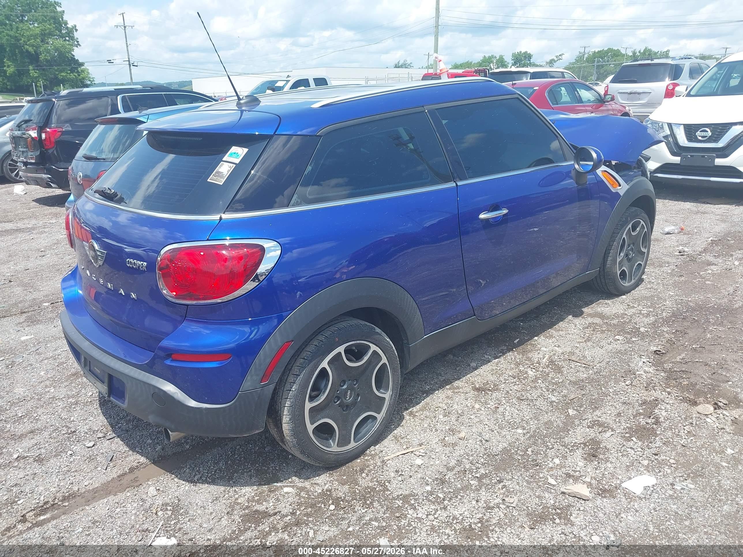 2013 Mini Paceman Cooper Синий vin: WMWSS1C51DWN94307