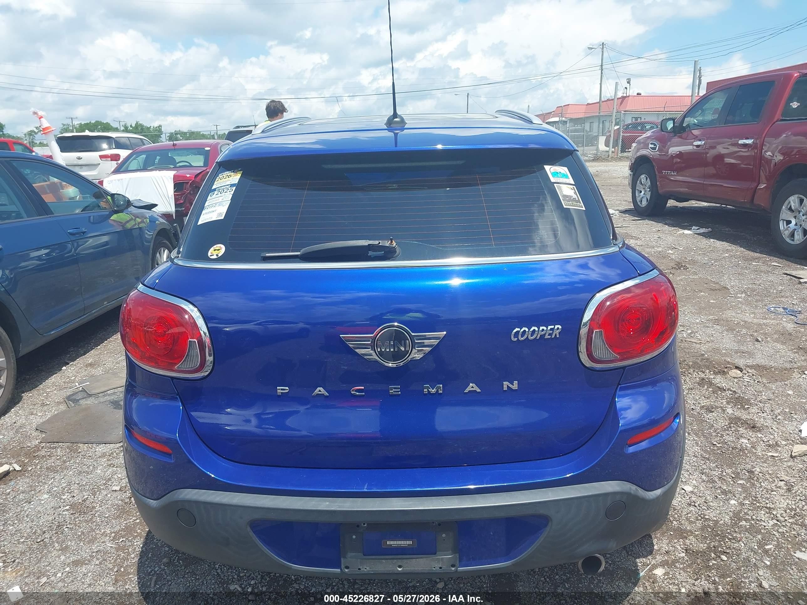 2013 Mini Paceman Cooper Синий vin: WMWSS1C51DWN94307