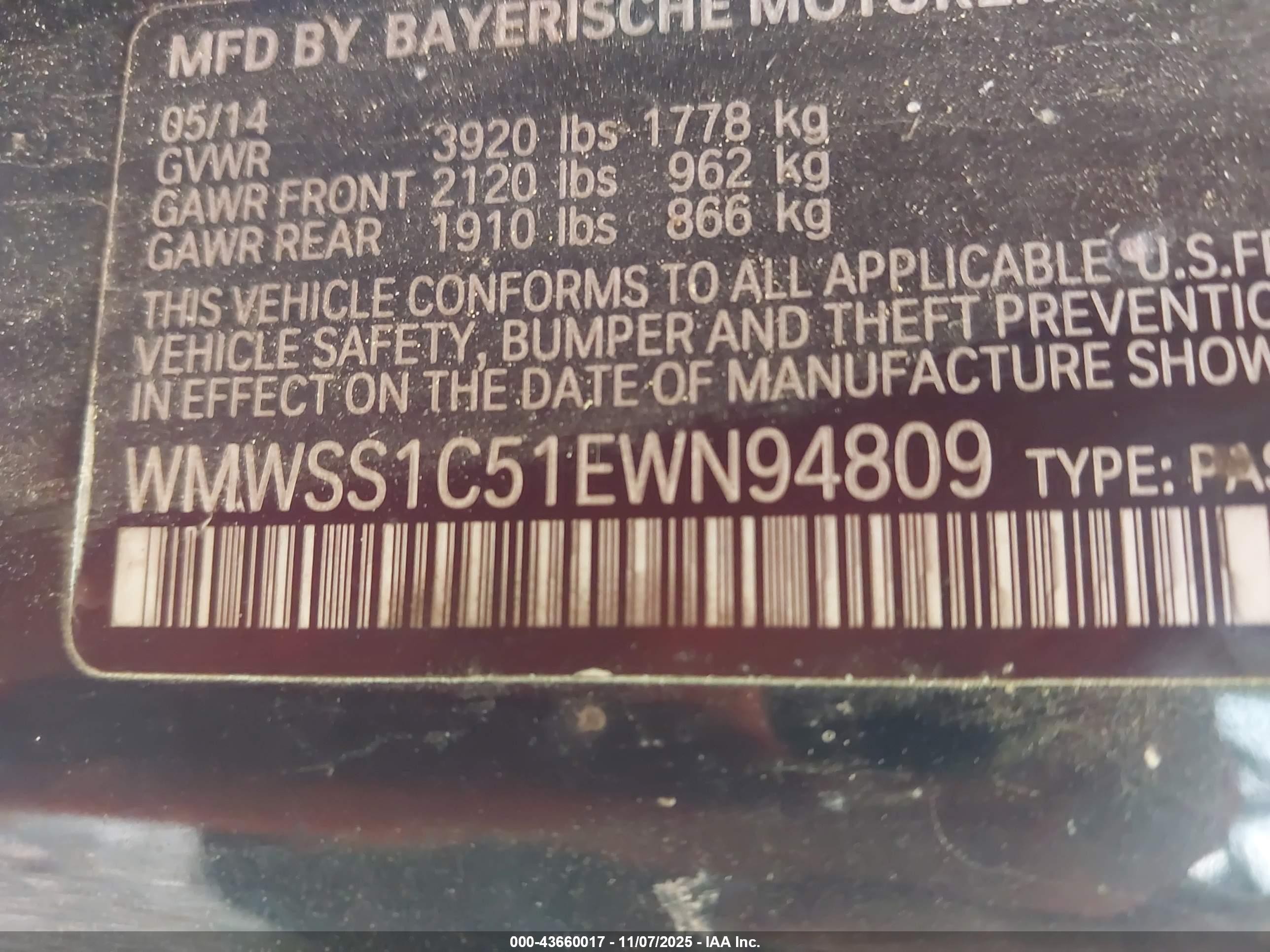 2014 Mini Paceman Cooper Green vin: WMWSS1C51EWN94809