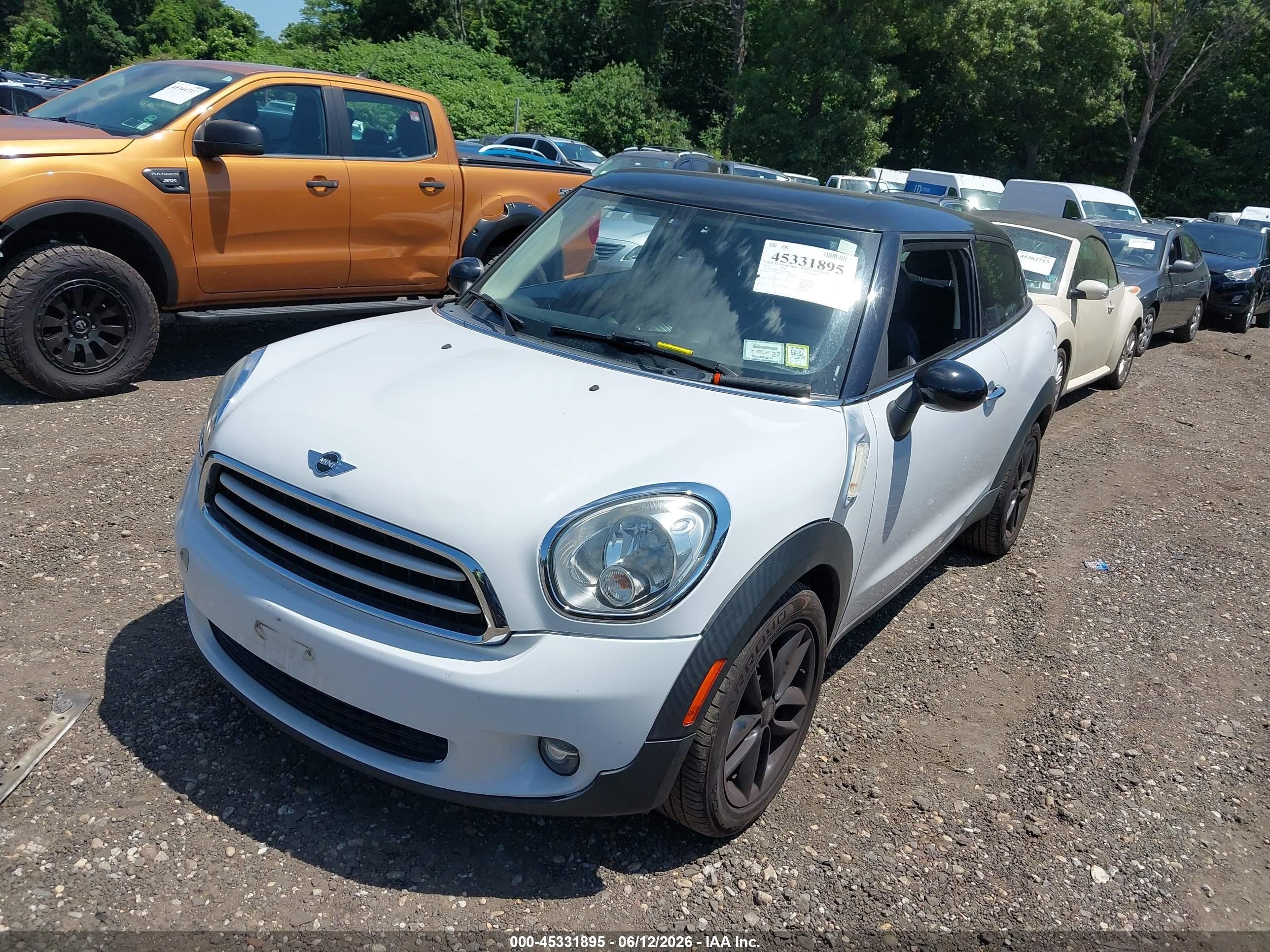 2014 Mini Cooper Paceman   White vin: WMWSS1C53EWN94679