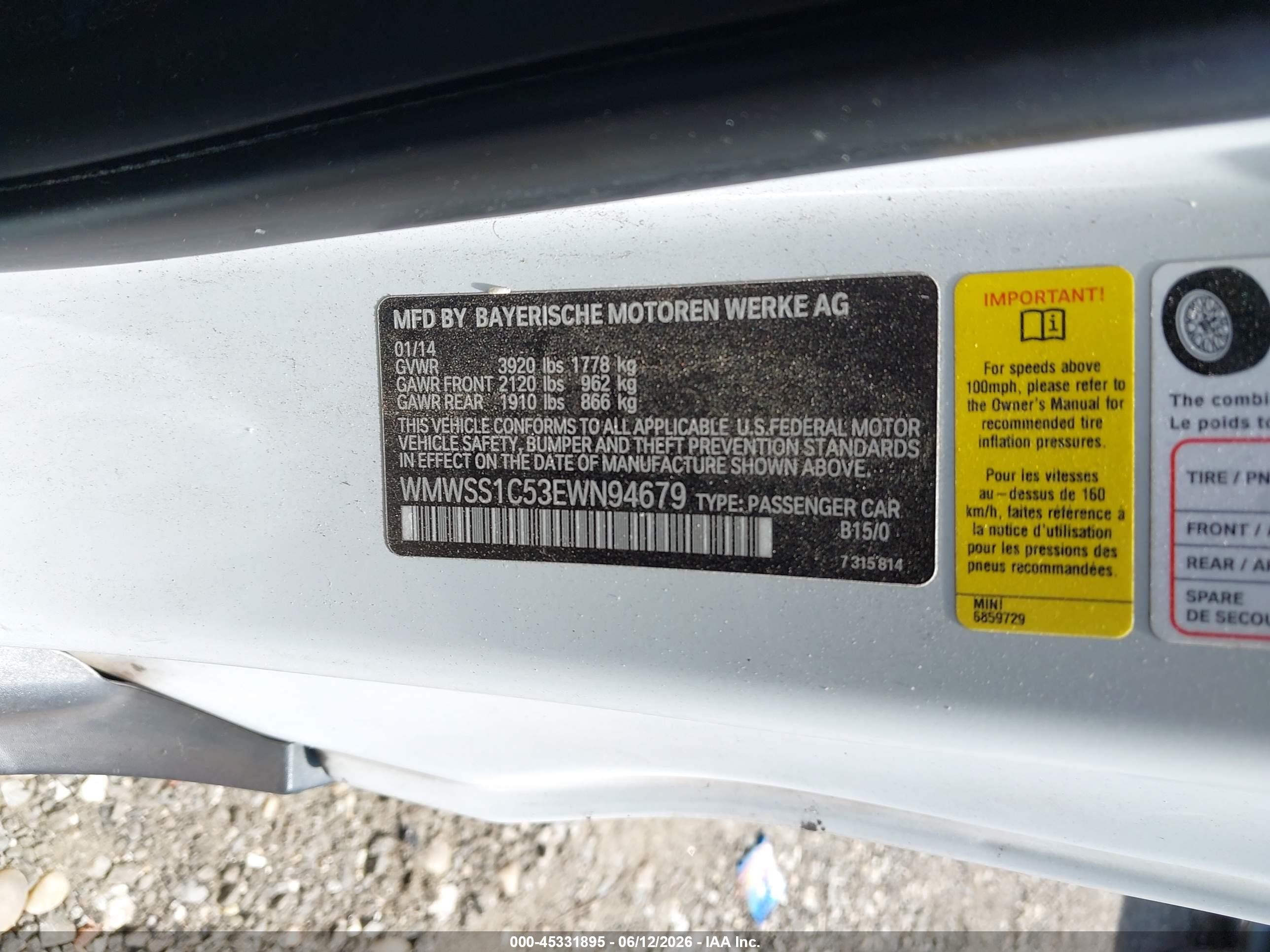 2014 Mini Cooper Paceman   White vin: WMWSS1C53EWN94679