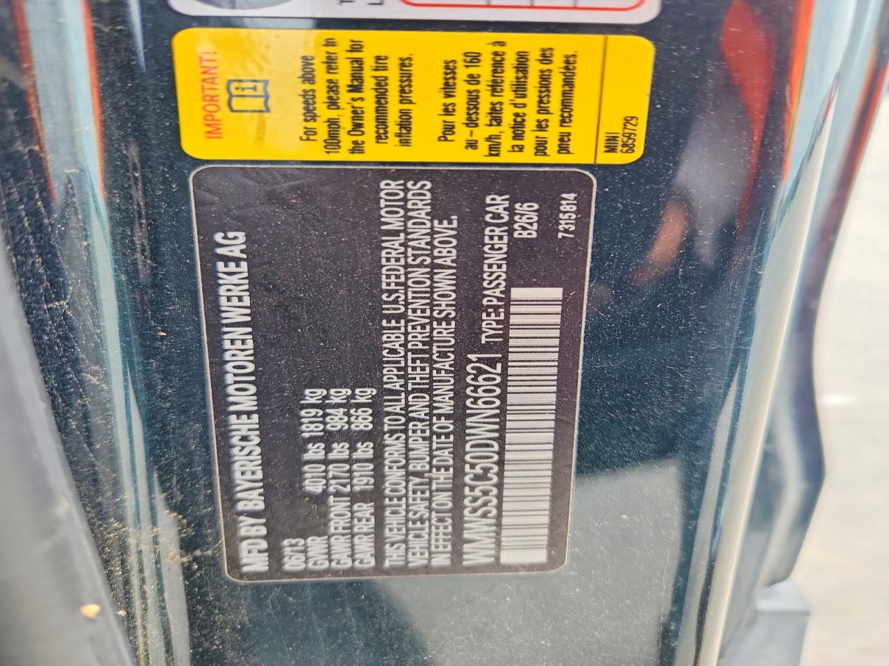 2013 Mini Cooper S Paceman Green vin: WMWSS5C50DWN66621
