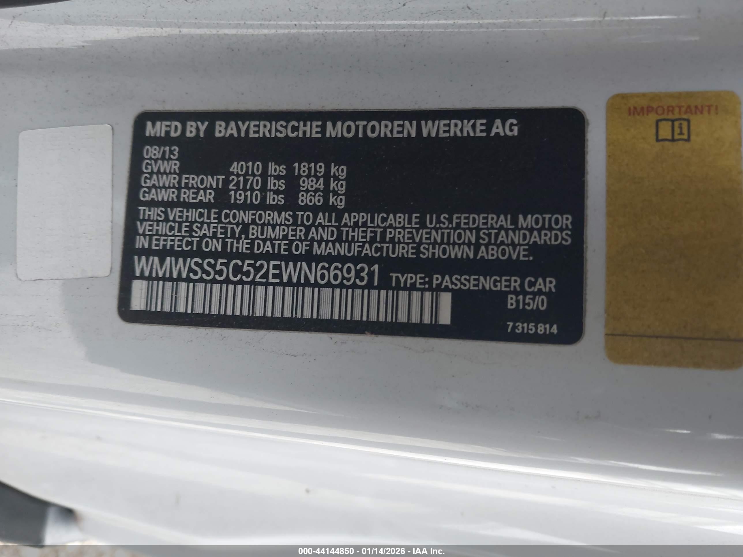 2014 Mini Paceman Cooper S White vin: WMWSS5C52EWN66931