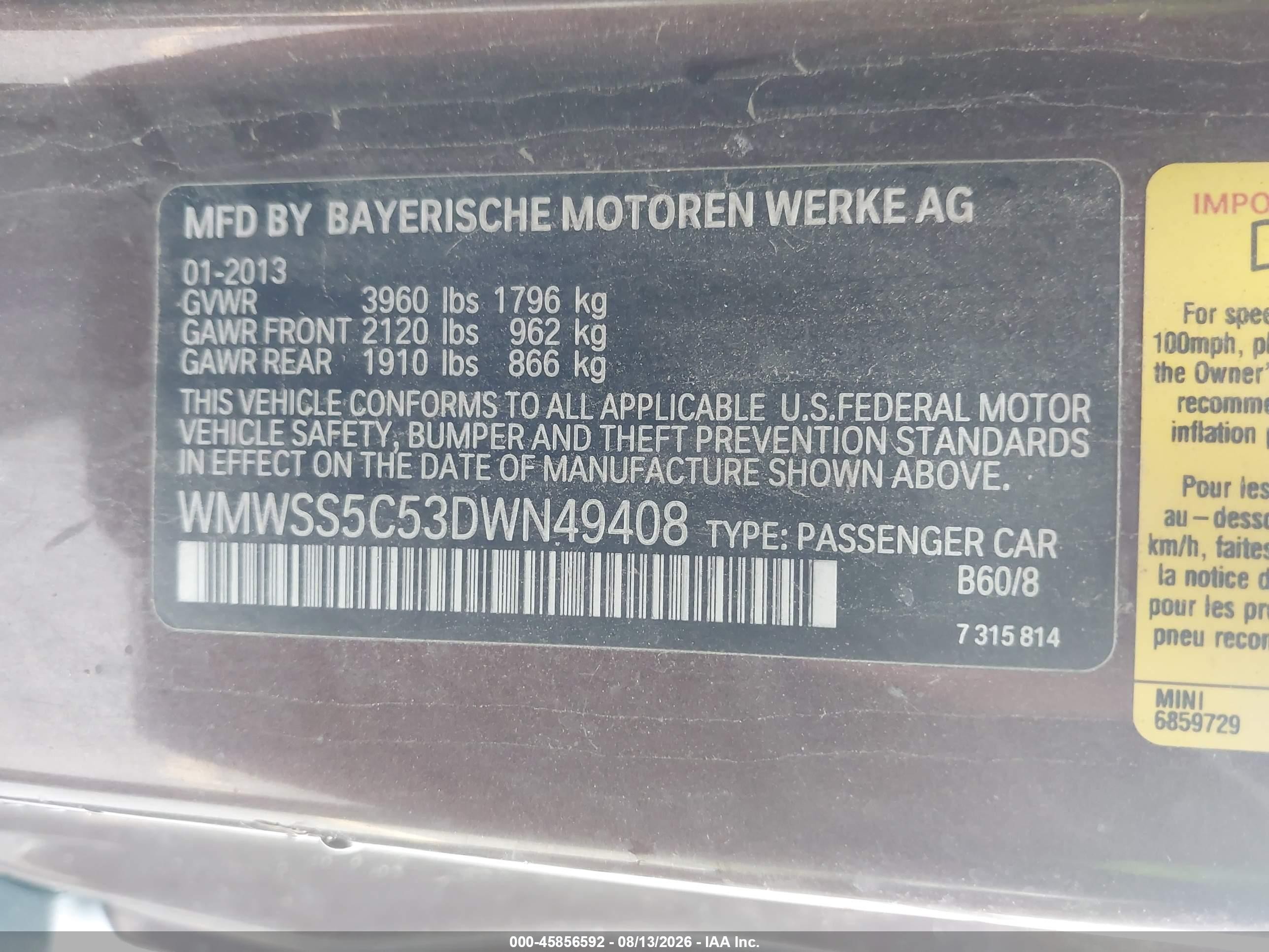 2013 Mini Paceman Cooper S Brown vin: WMWSS5C53DWN49408