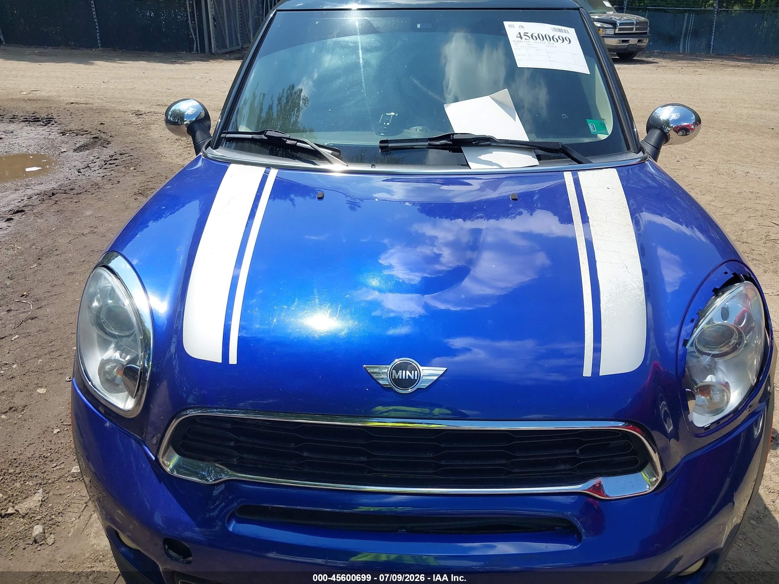 2013 Mini Paceman Cooper S Blue vin: WMWSS5C54DWN49532