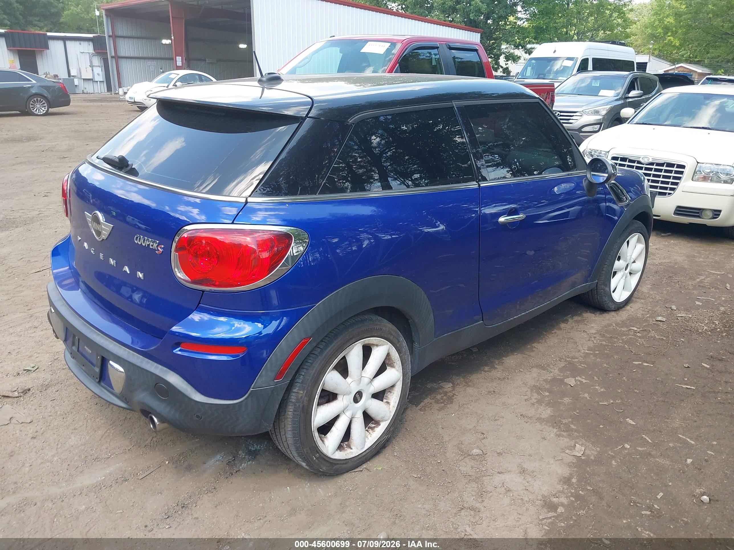 2013 Mini Paceman Cooper S Blue vin: WMWSS5C54DWN49532