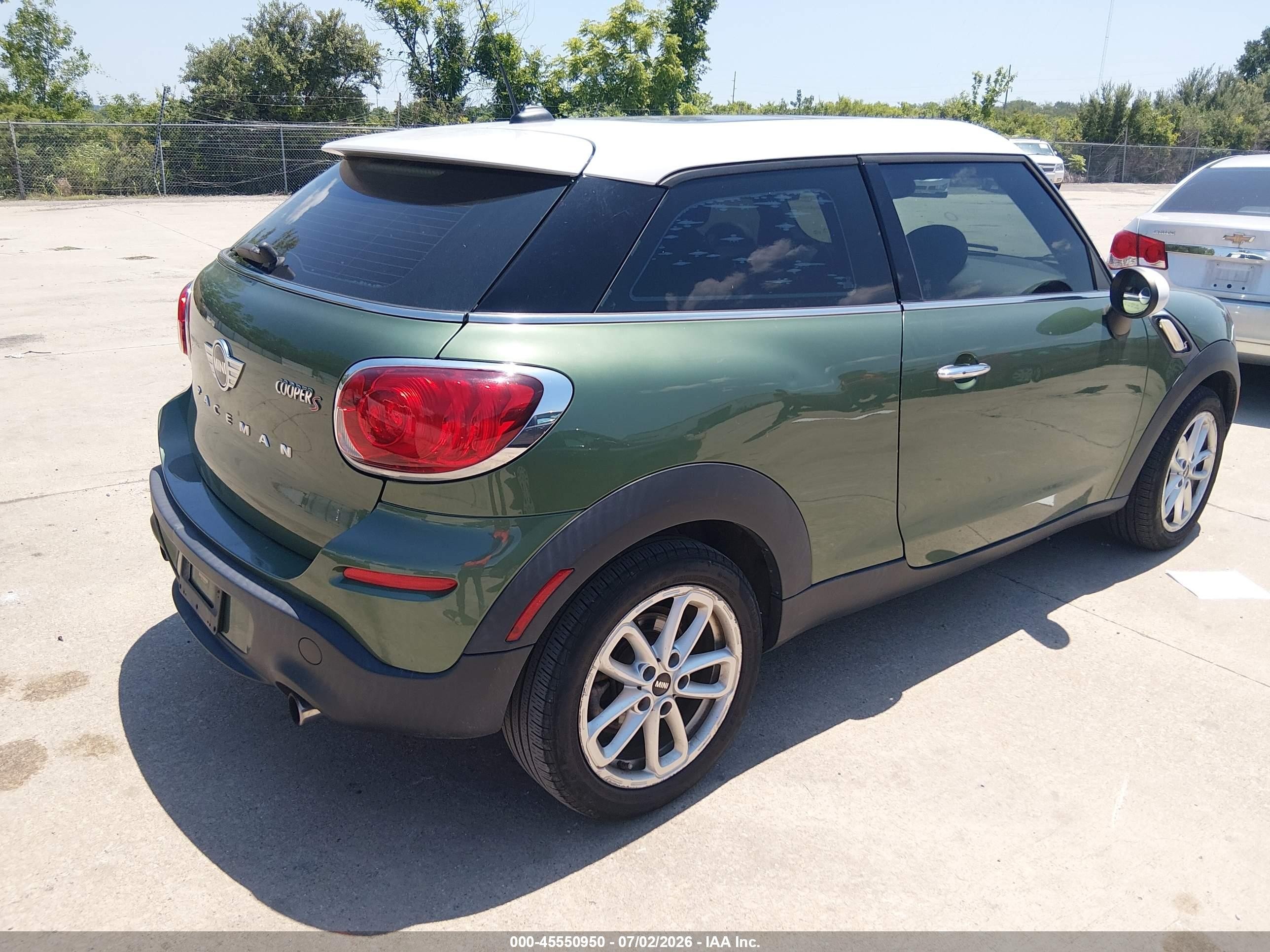 2015 Mini Paceman Cooper S Green vin: WMWSS5C55FWS99818