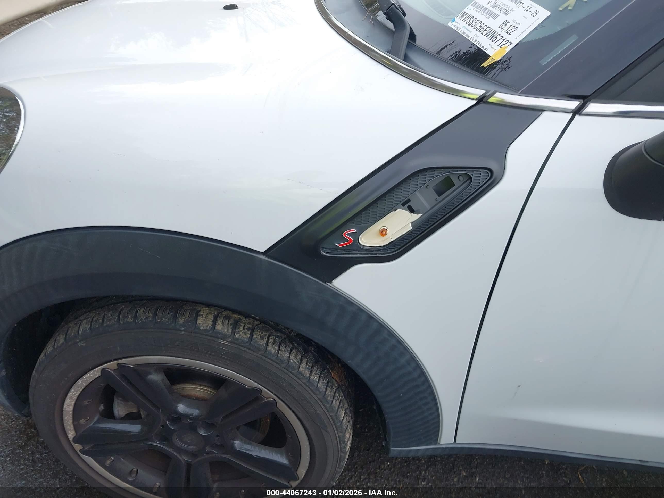 2014 Mini Cooper Paceman   White vin: WMWSS5C56EWN67127