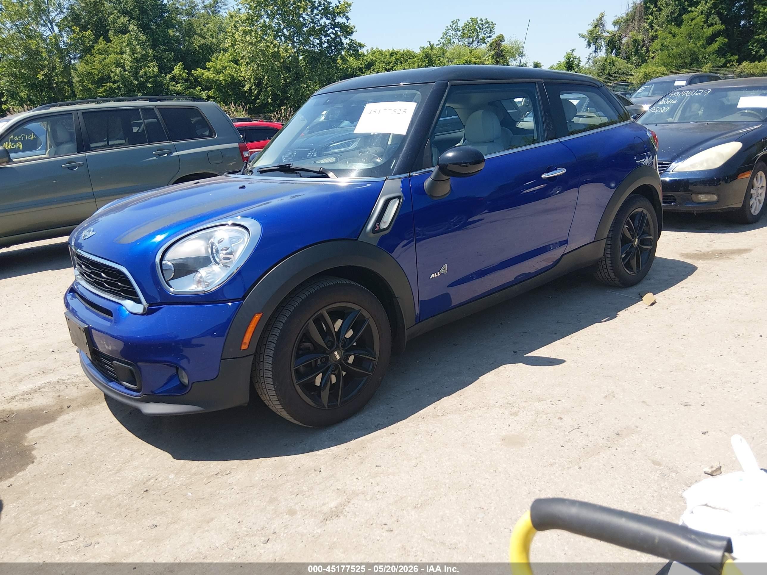 2013 Mini Paceman Cooper S Blue vin: WMWSS7C50DWN52097