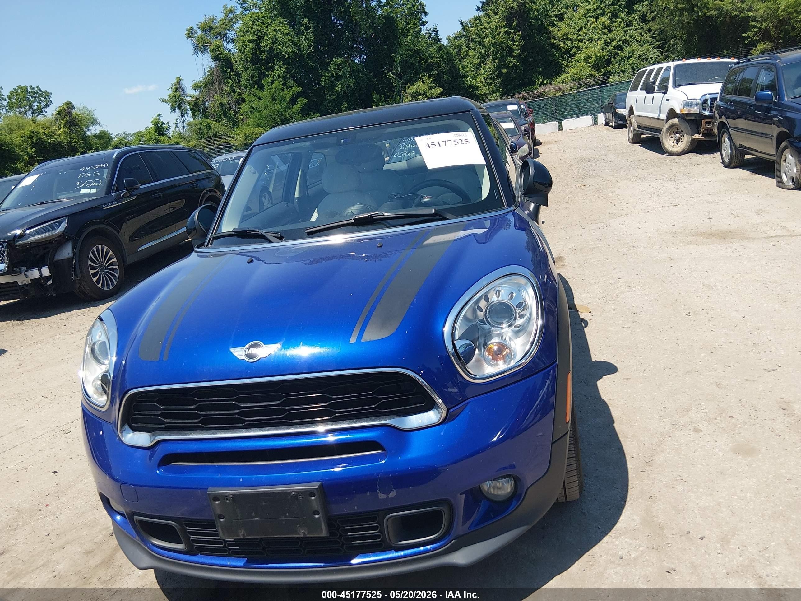 2013 Mini Paceman Cooper S Blue vin: WMWSS7C50DWN52097