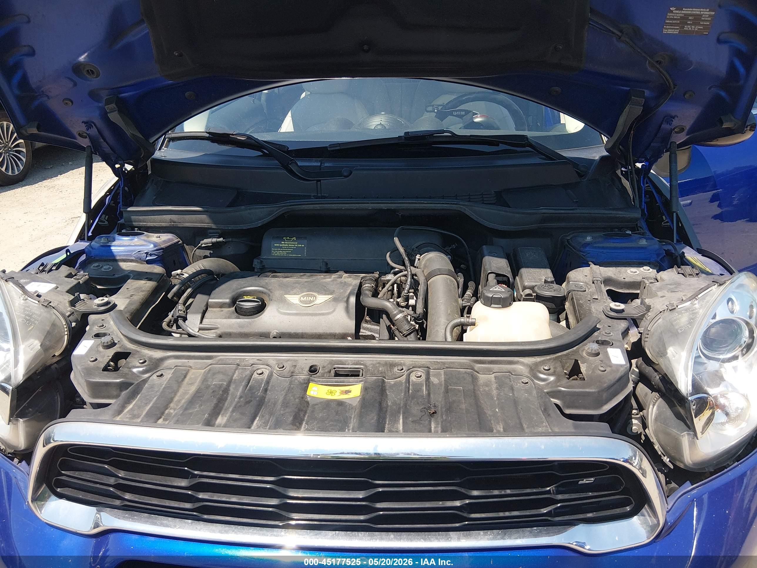 2013 Mini Paceman Cooper S Blue vin: WMWSS7C50DWN52097