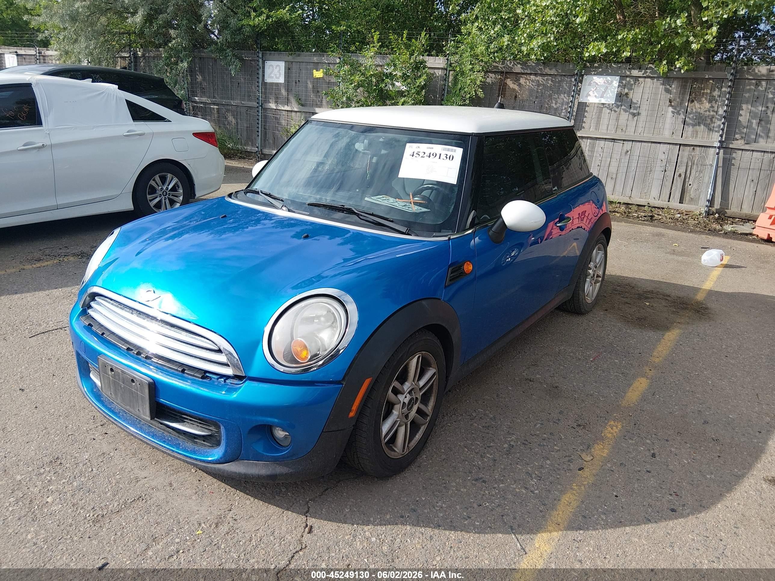 2012 Mini Cooper   Blue vin: WMWSU3C55CT260979