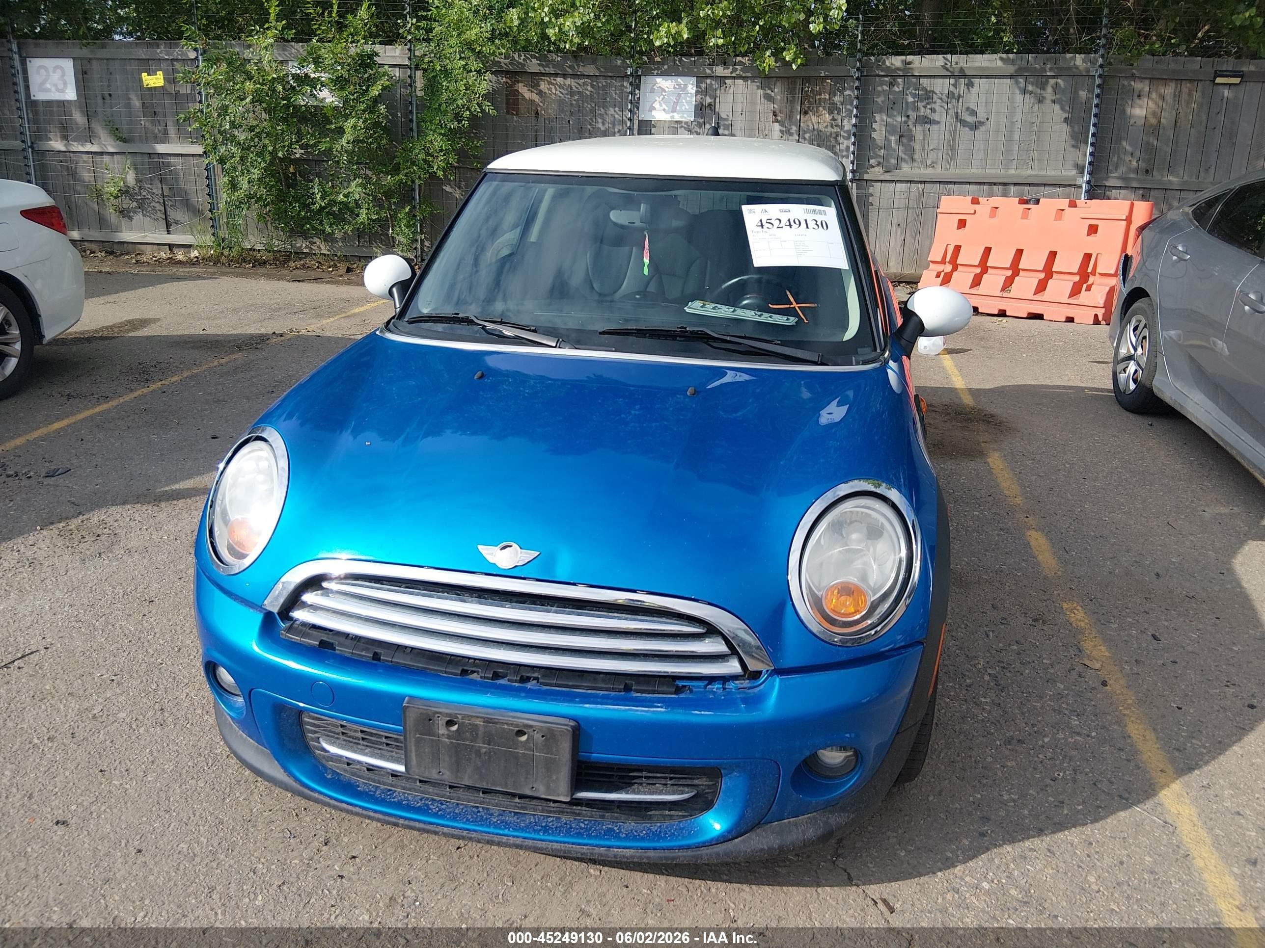 2012 Mini Cooper   Blue vin: WMWSU3C55CT260979
