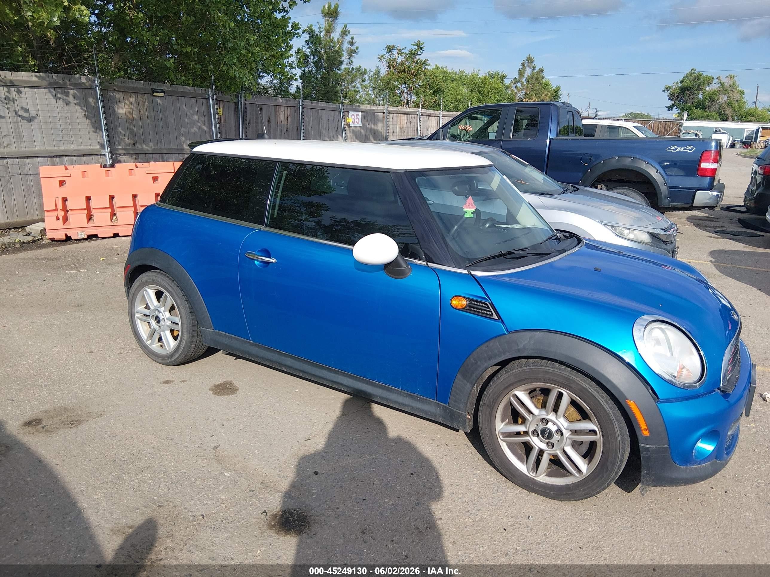 2012 Mini Cooper   Blue vin: WMWSU3C55CT260979