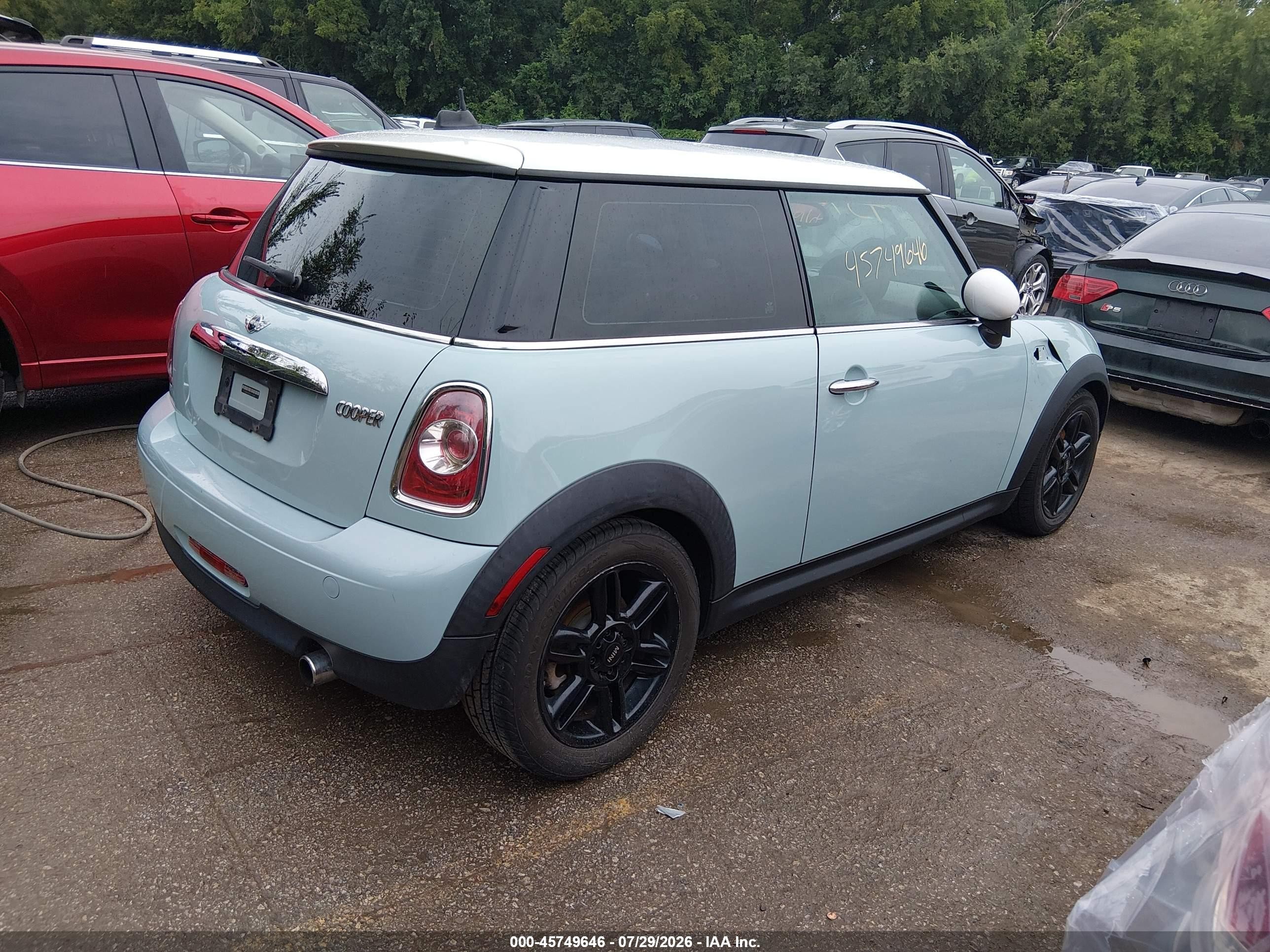 2012 Mini Cooper   Green vin: WMWSU3C5XCT264316