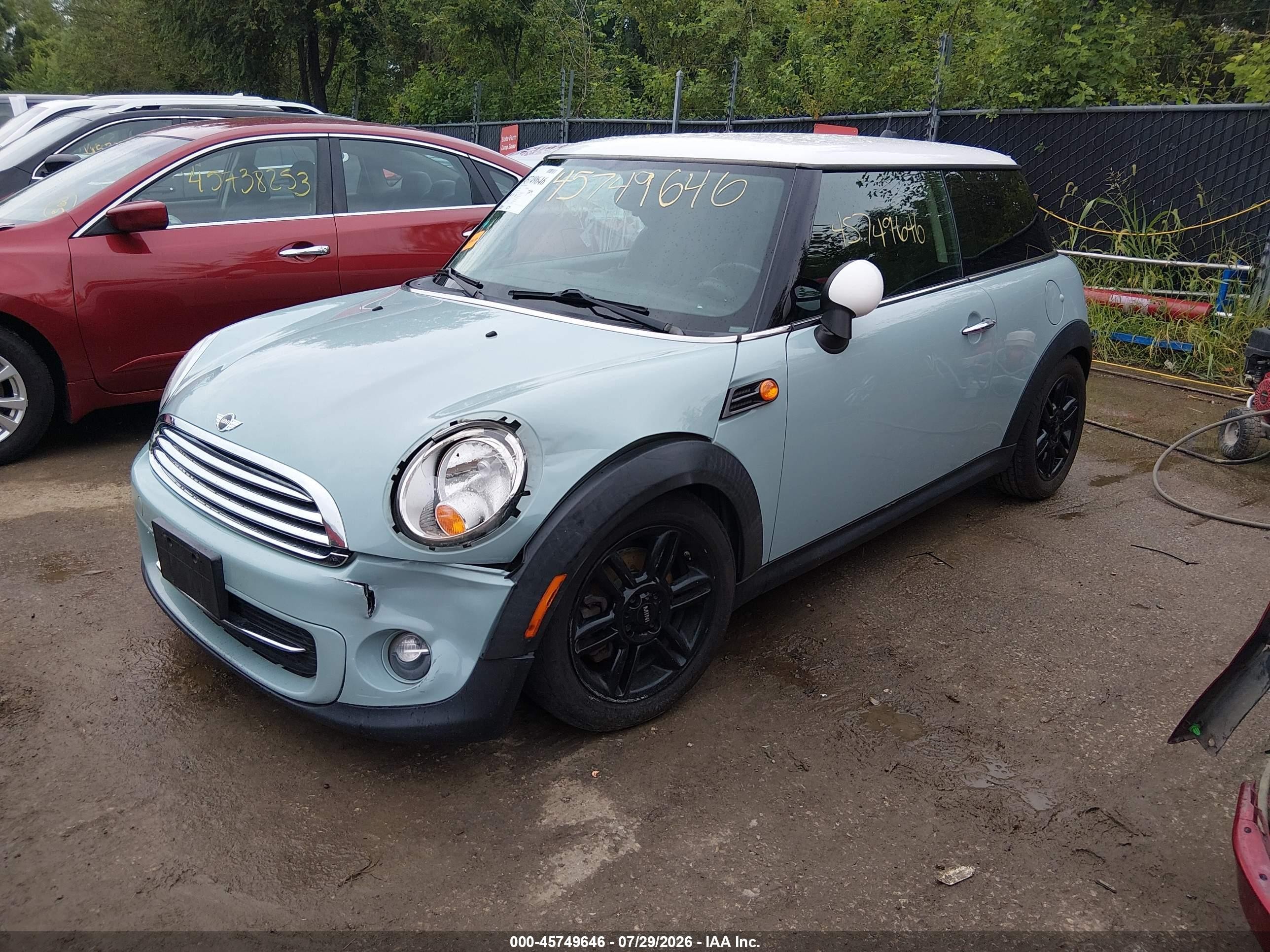 2012 Mini Cooper   Green vin: WMWSU3C5XCT264316