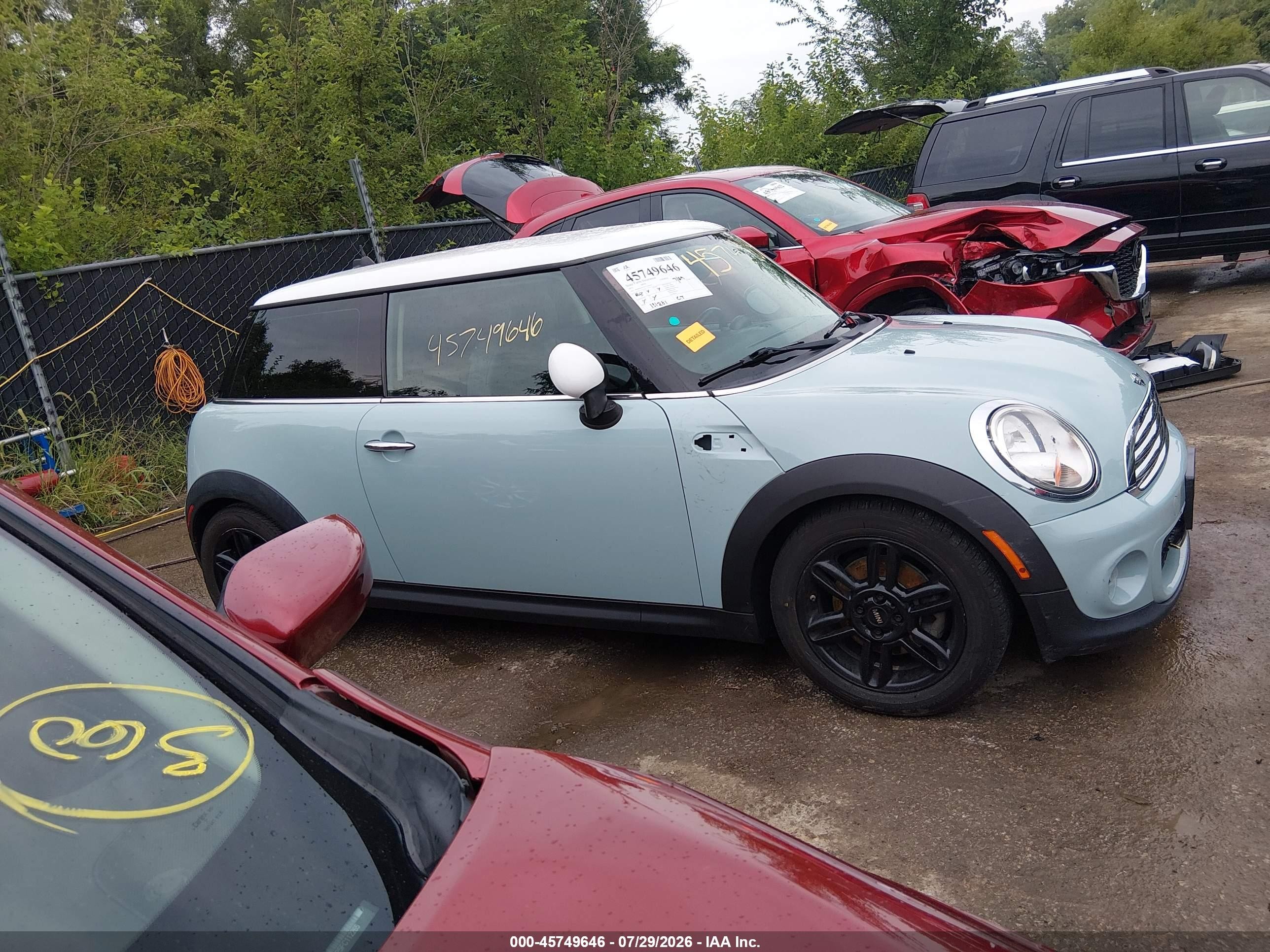 2012 Mini Cooper   Green vin: WMWSU3C5XCT264316