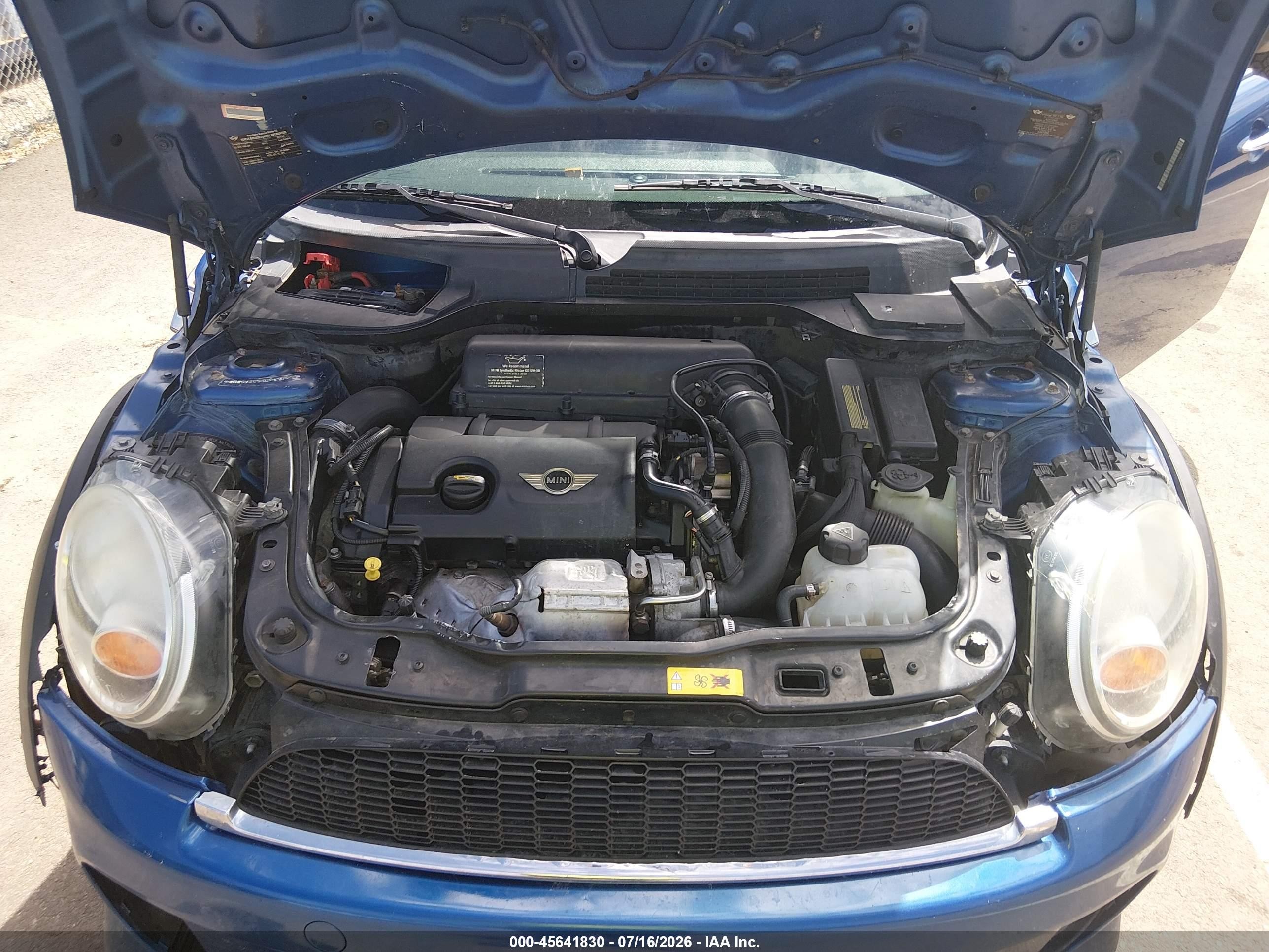 2012 Mini Cooper S   Blue vin: WMWSV3C51CTY16041