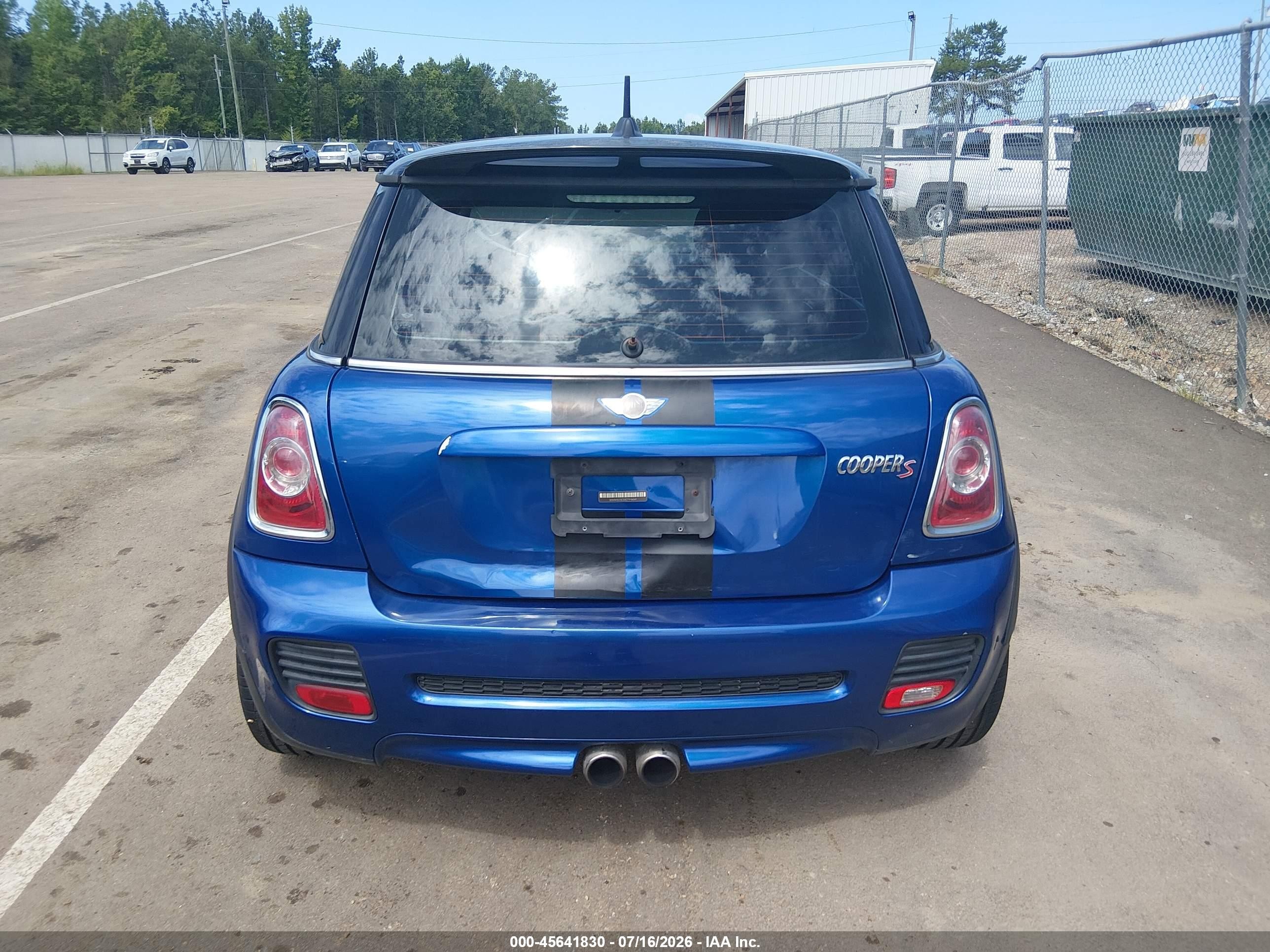 2012 Mini Cooper S   Blue vin: WMWSV3C51CTY16041