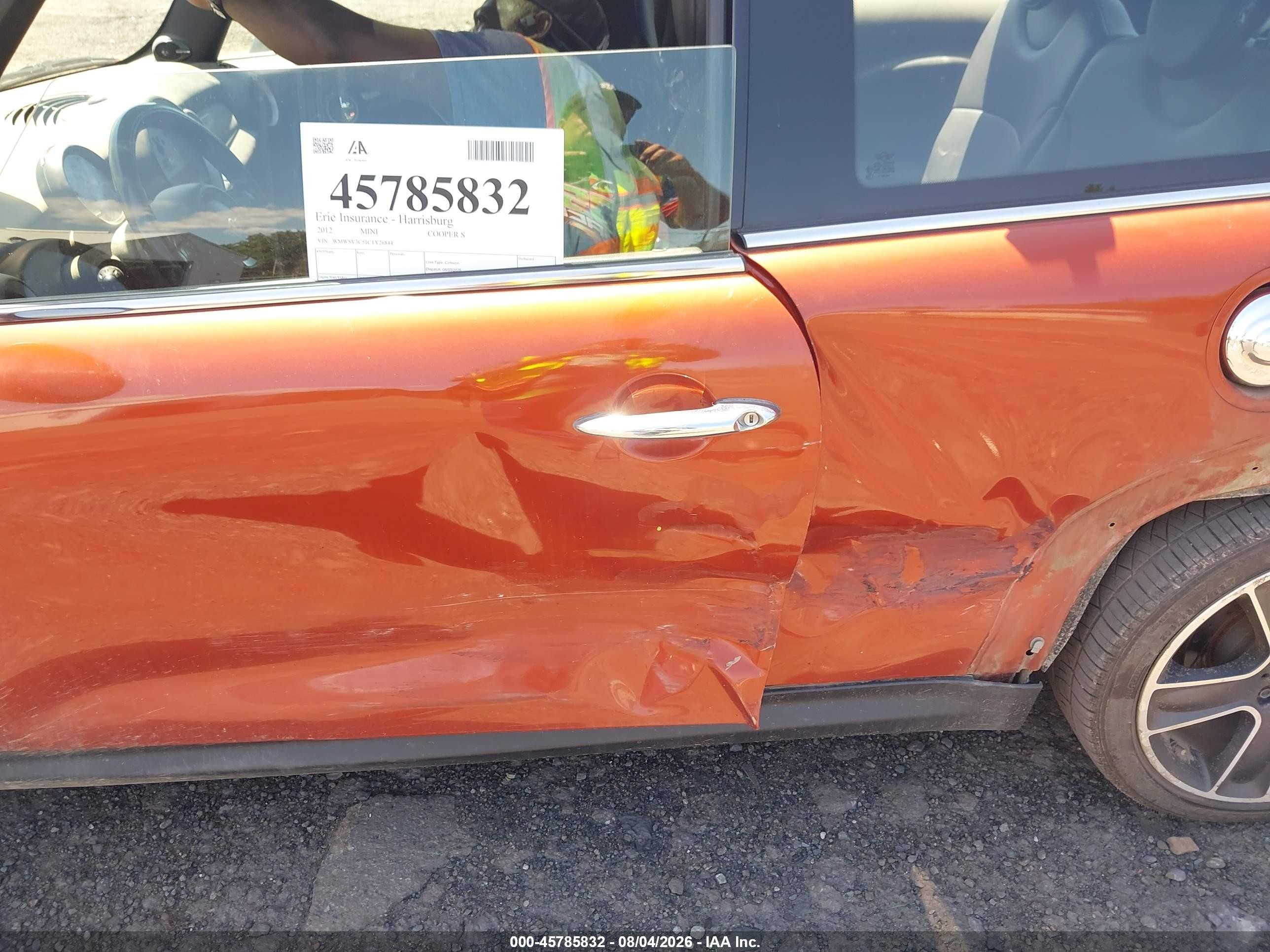 2012 Mini Cooper S   Orange vin: WMWSV3C51CTY26844