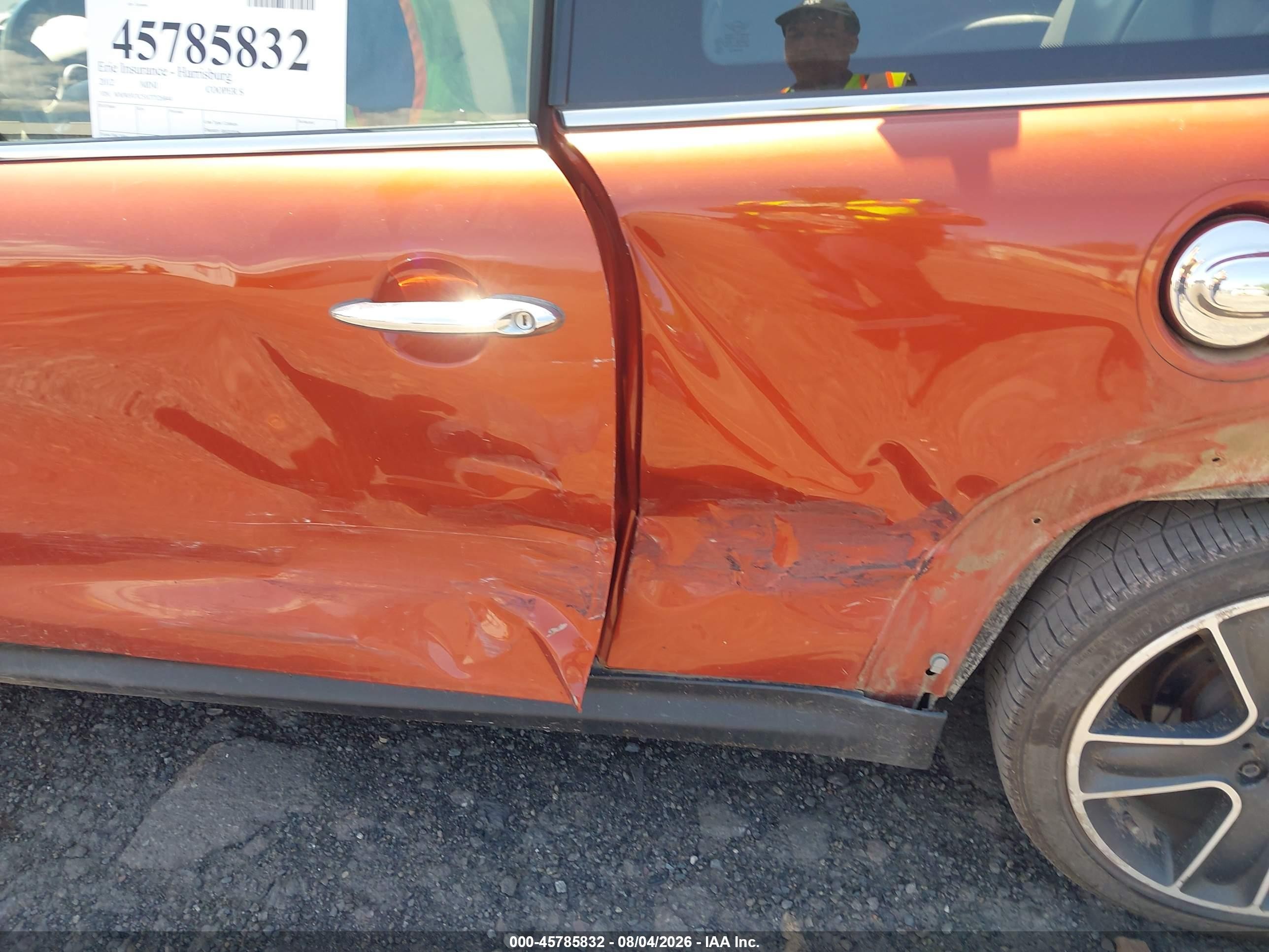 2012 Mini Cooper S   Orange vin: WMWSV3C51CTY26844