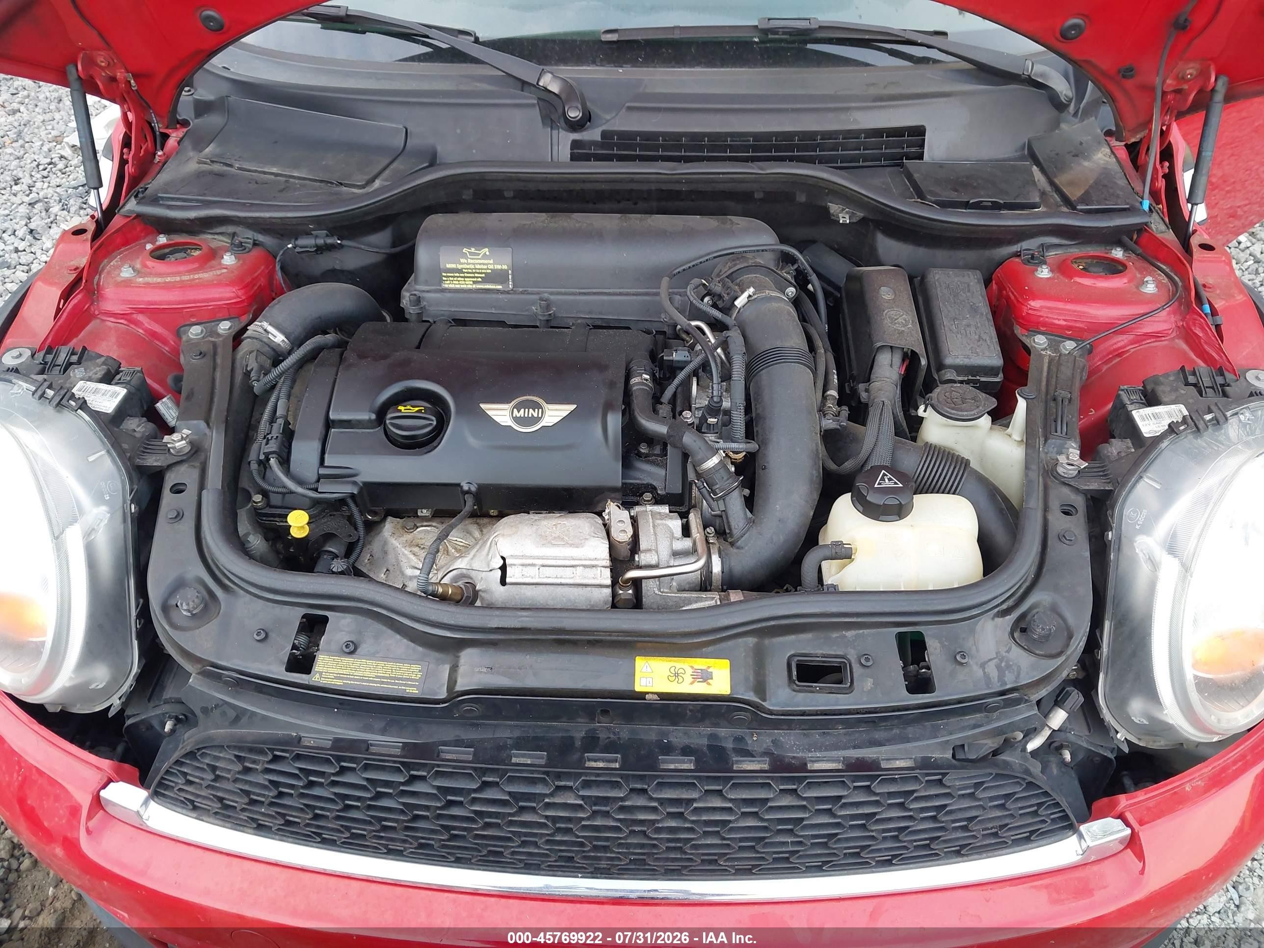 2013 Mini Hardtop Cooper S Red vin: WMWSV3C51DT396170